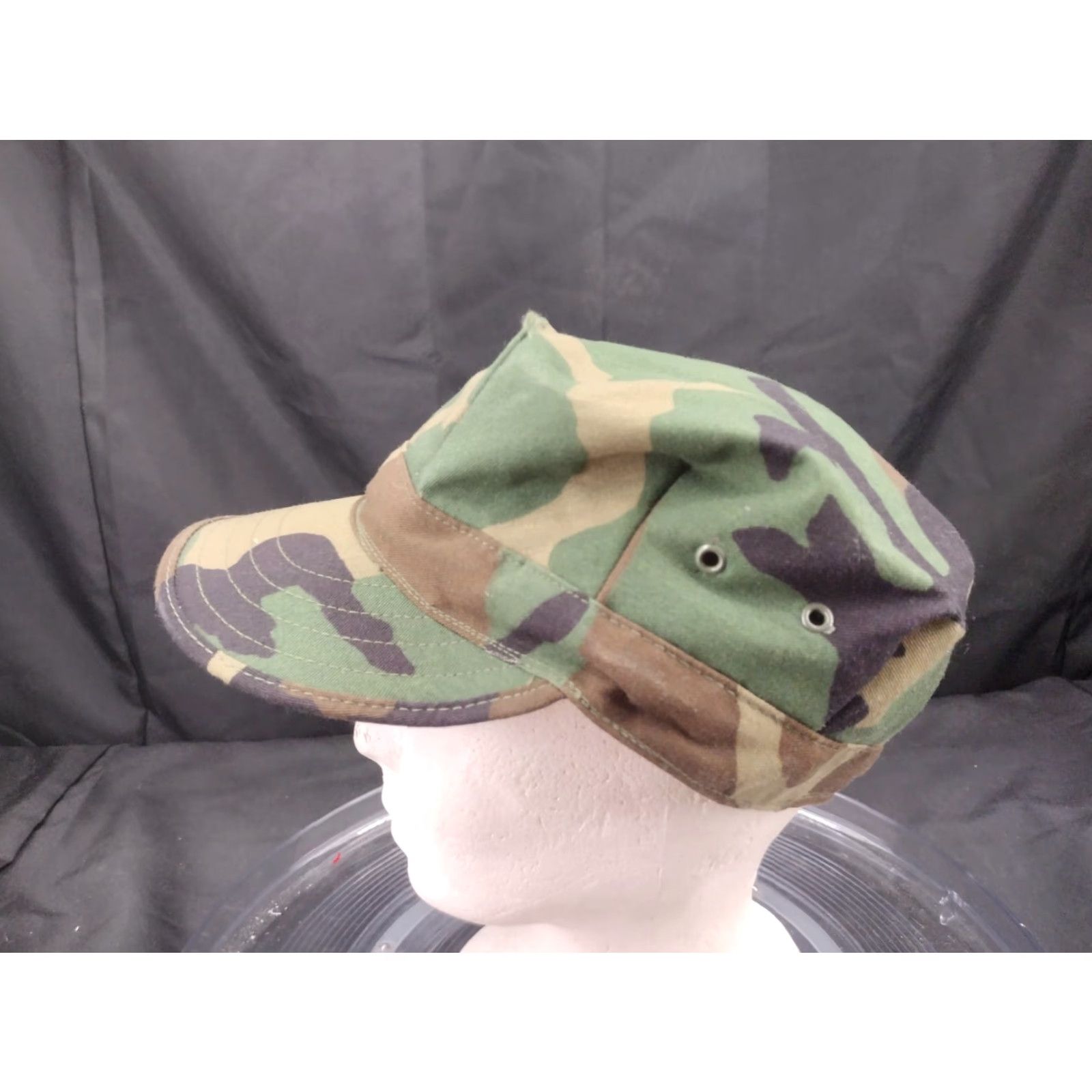 Vintage US Army Military Cap Utility Medium Woodland Shirt Men M Cotton Blend Army Cap Green US Army USA Size ONE SIZE - 2 Thumbnail