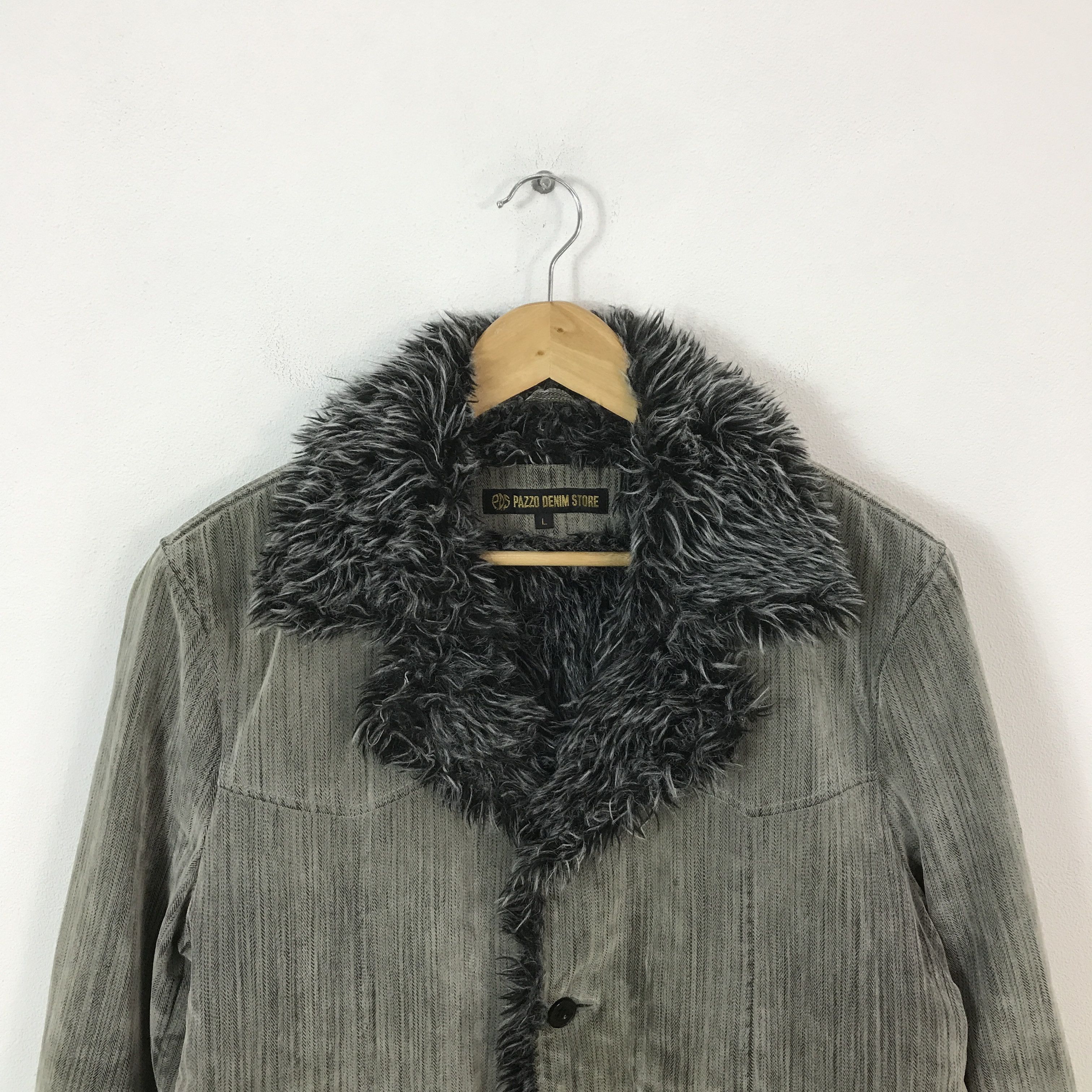 Pazzo pazzo denim stores Fur Design jacket K71B5 Size US L / EU 52-54 / 3 - 2 Thumbnail