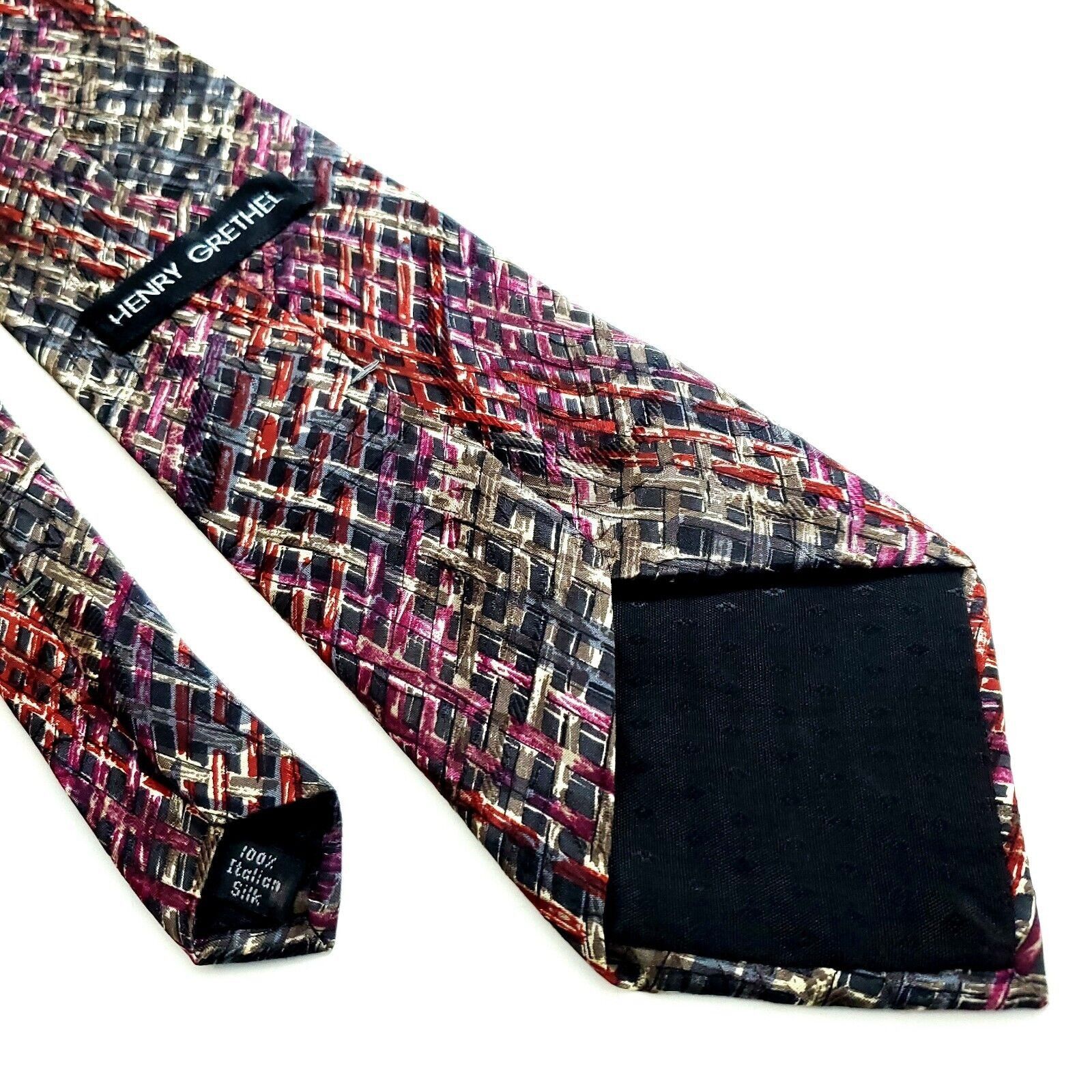 Henry Grethel Henry Grethel Red Purple Green Print Abstract Short Wide Sil Size ONE SIZE - 5 Thumbnail