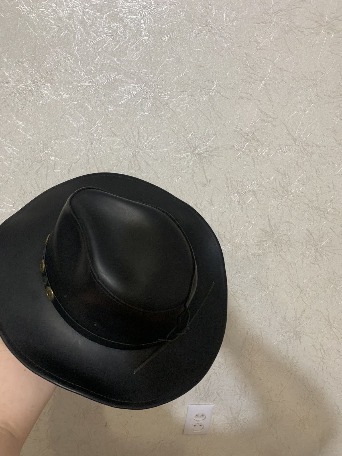 Cowboy Equipment × Herschel Supply Co. Rare Henschel Leather Vintage Black Cowboy Hat Made in USA Size ONE SIZE - 6 Thumbnail
