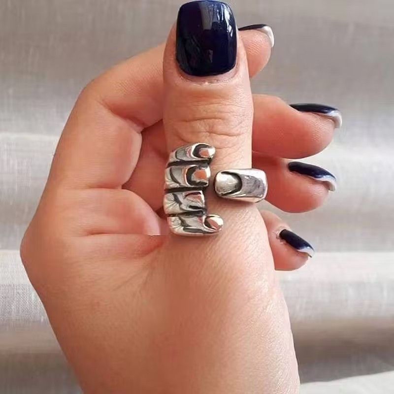 Jewelry Adjustable Carved Hand Rings Size ONE SIZE - 3 Thumbnail