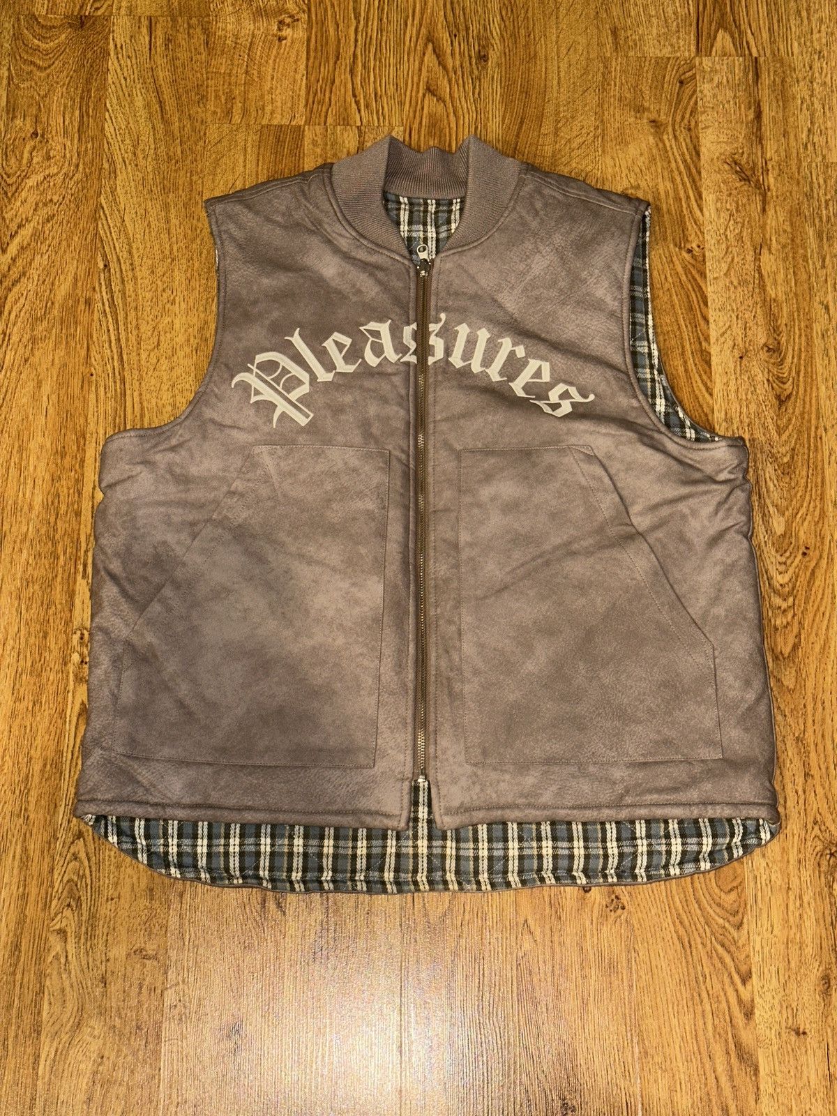 Pleasures PLEASURES Horns Reversible Plaid Embroidered Quilted Vest Size US M / EU 48-50 / 2 - 2 Thumbnail