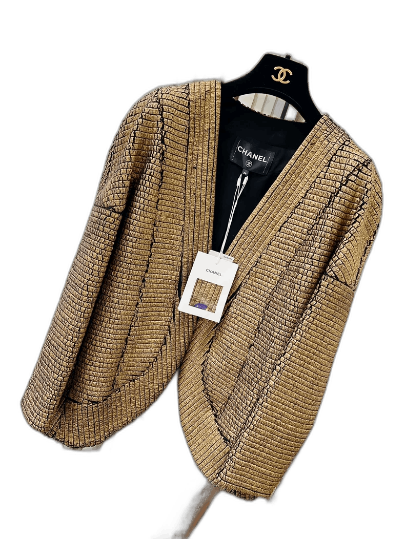Chanel Chanel Gold Woven Jacket with Scarab Buttons Size M / US 6-8 / IT 42-44 - 1 Thumbnail