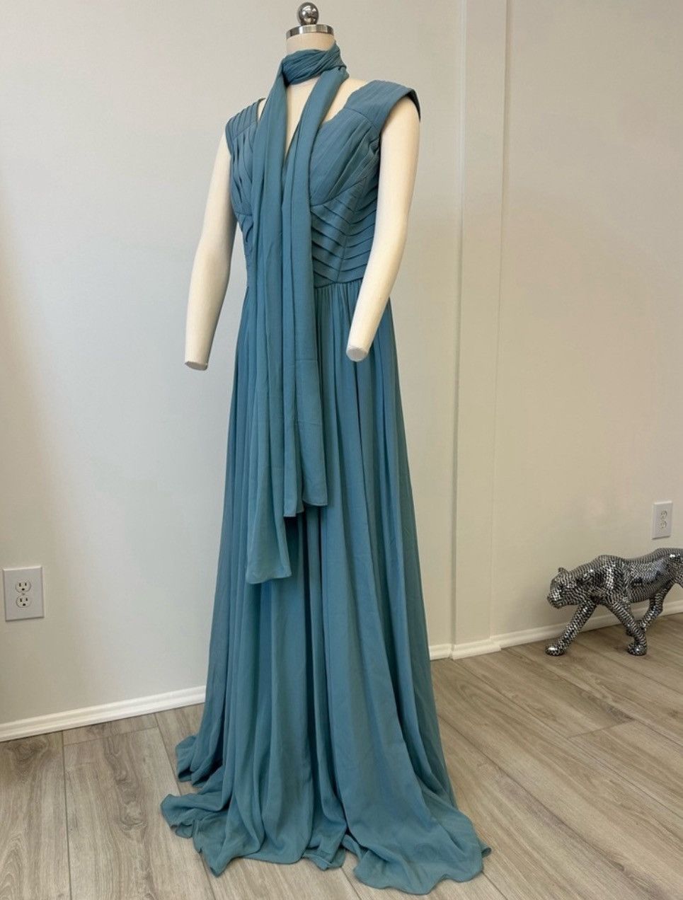 Elie Saab ELIE SAAB Scarf-Detailed Blouson Maxi Dress blue Size M / US 6-8 / IT 42-44 - 6 Thumbnail