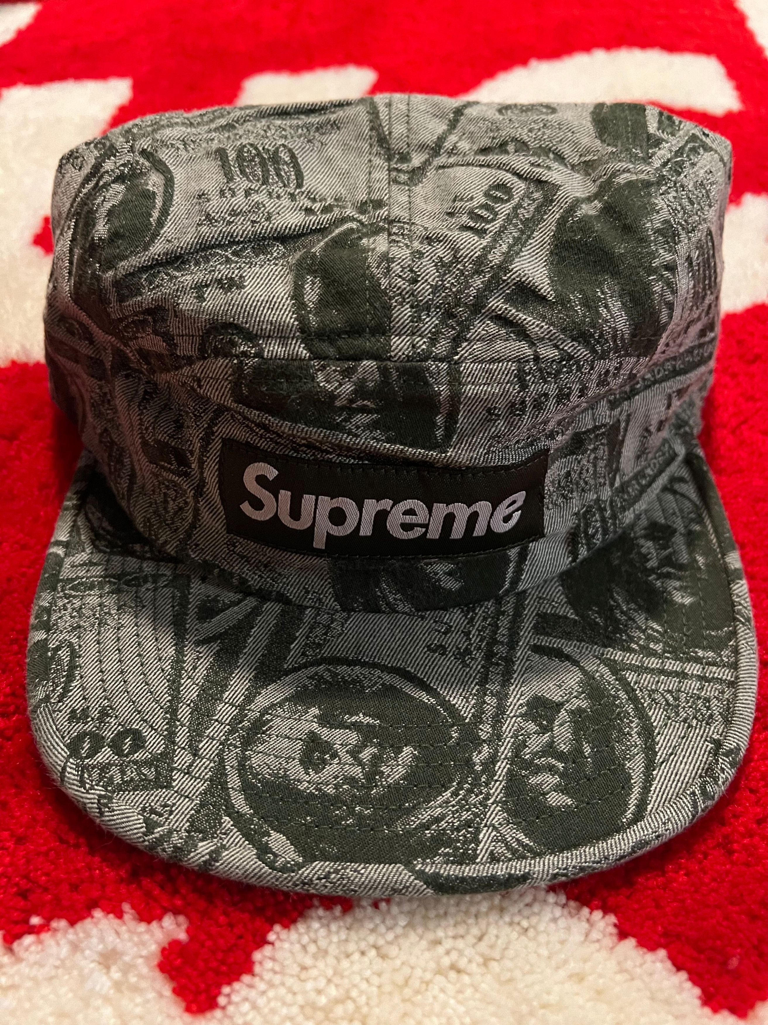 帽子 Supreme - 100 Dollar Bill Camp Cap Supreme 100 Dollar Bill Camp Cap Green O/S FW17