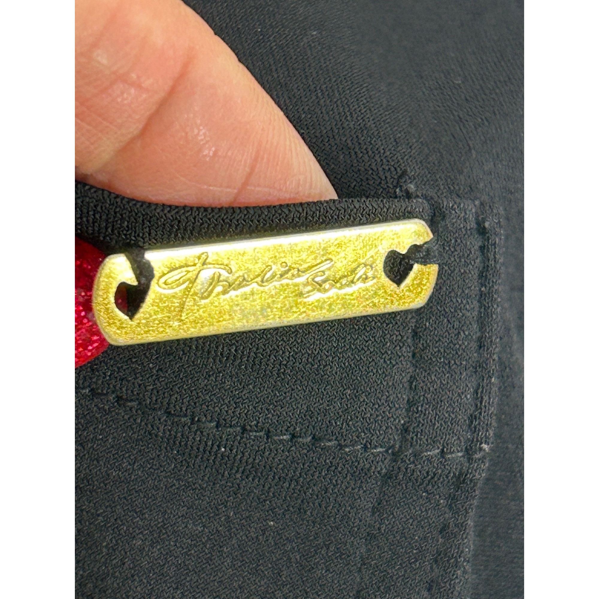 Other Thalia Sodi Pants Black M Stretchy Zip Buttons Logo Pockets Size 31" - 7 Thumbnail