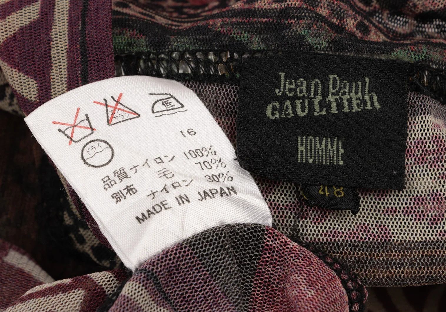 Jean Paul Gaultier Multi Pattern High Neck Power Net Top, Size 48 Size US M / EU 48-50 / 2 - 15 Thumbnail