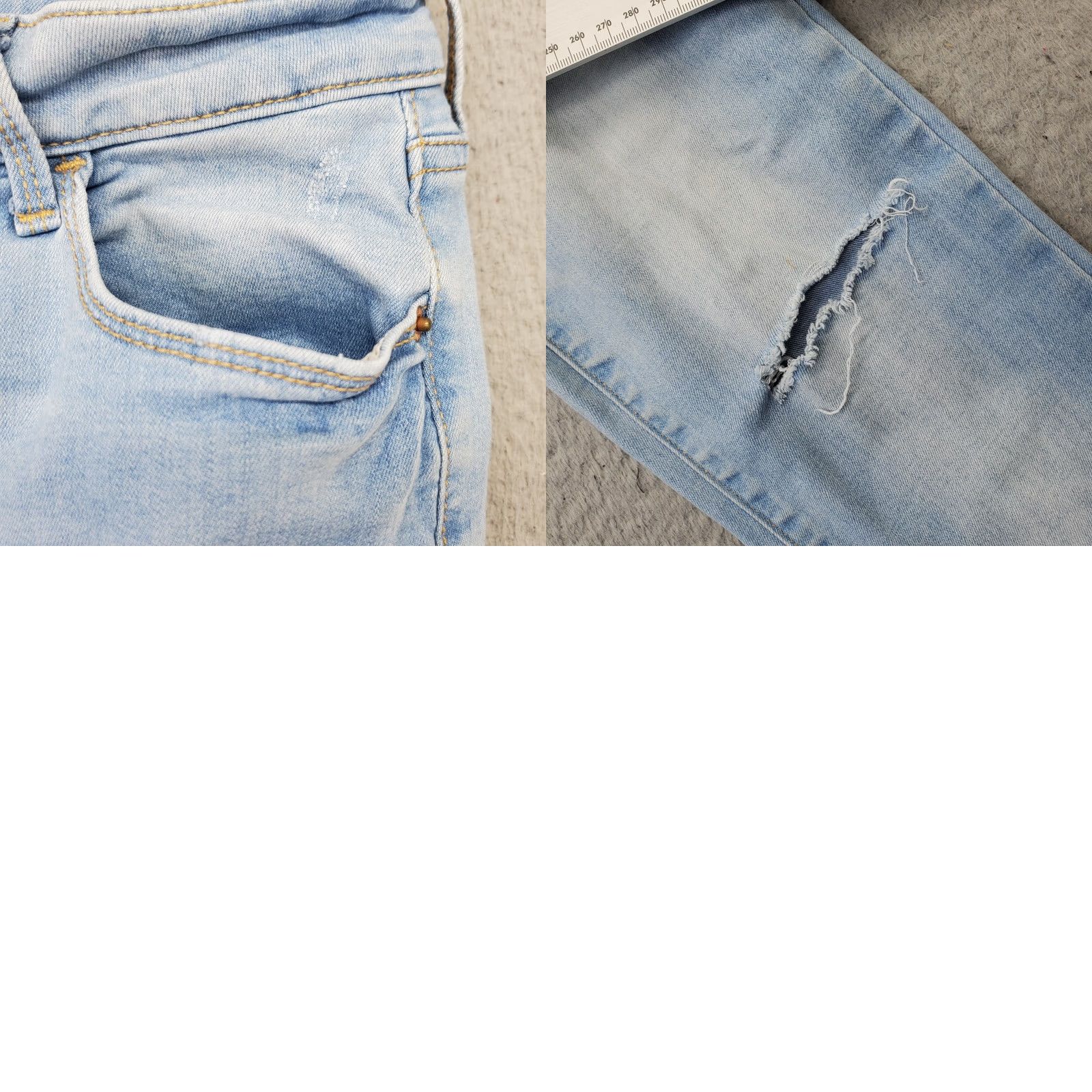 Old Navy Old Navy Rockstar Jeans Womens Size 6 Blue Denim Mid Rise Skinny Fit Ripped Light Wash Jeans Size 28" / US 6 / IT 42 - 8 Thumbnail