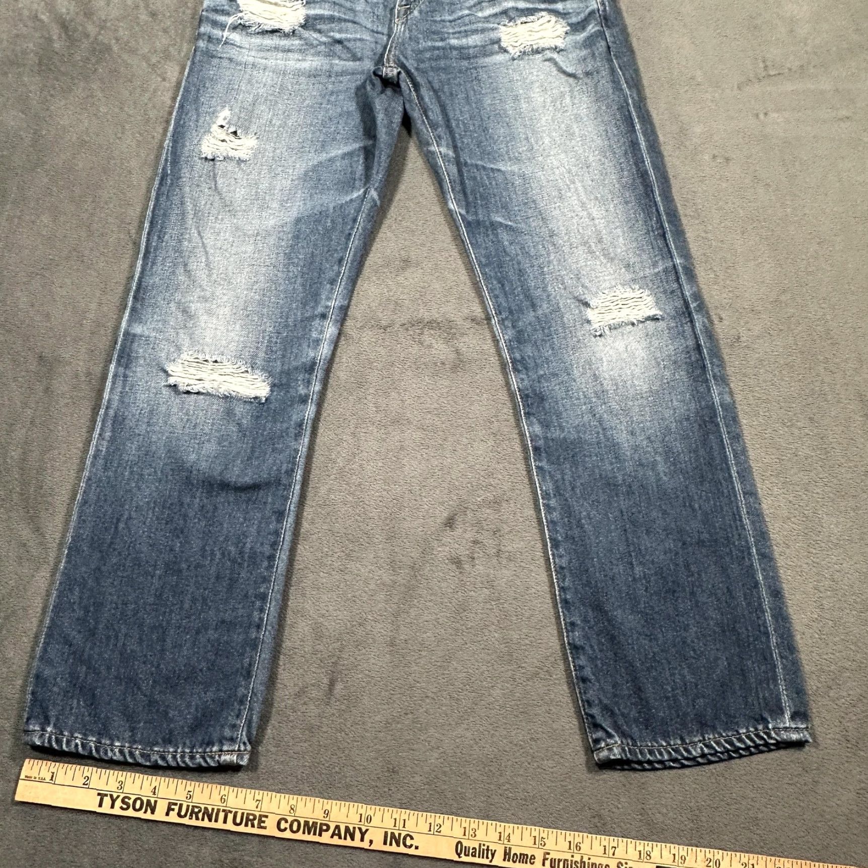Vintage VINTAGE AG Adriano Goldschmied Jeans Women’s Boyfriend Crop 25 Blue Distressed Denim USA Size 42" / US 20 - 3 Thumbnail