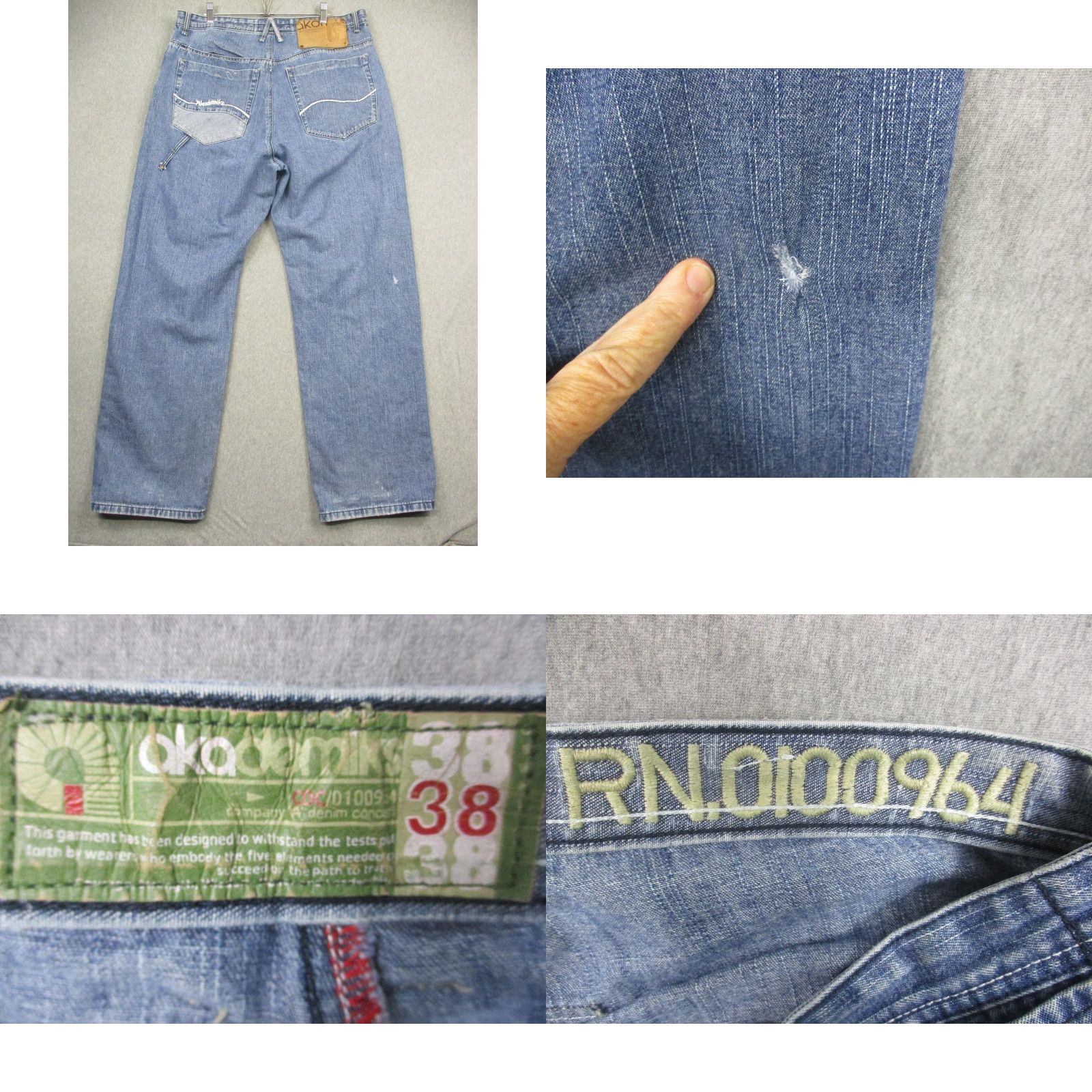 Akademiks Akademiks Jeans Mens 38 Blue Denim Baggy Fit Streetwear 2000s Y2K Hip Hop Mens Size US 38 / EU 54 - 9 Thumbnail