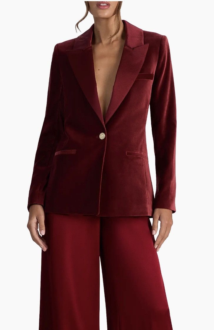 Alice + Olivia ALICE + OLIVIA Velvet Single-Breasted Blazer size 12 Size XL / US 12-14 / IT 48-50 - 4 Thumbnail