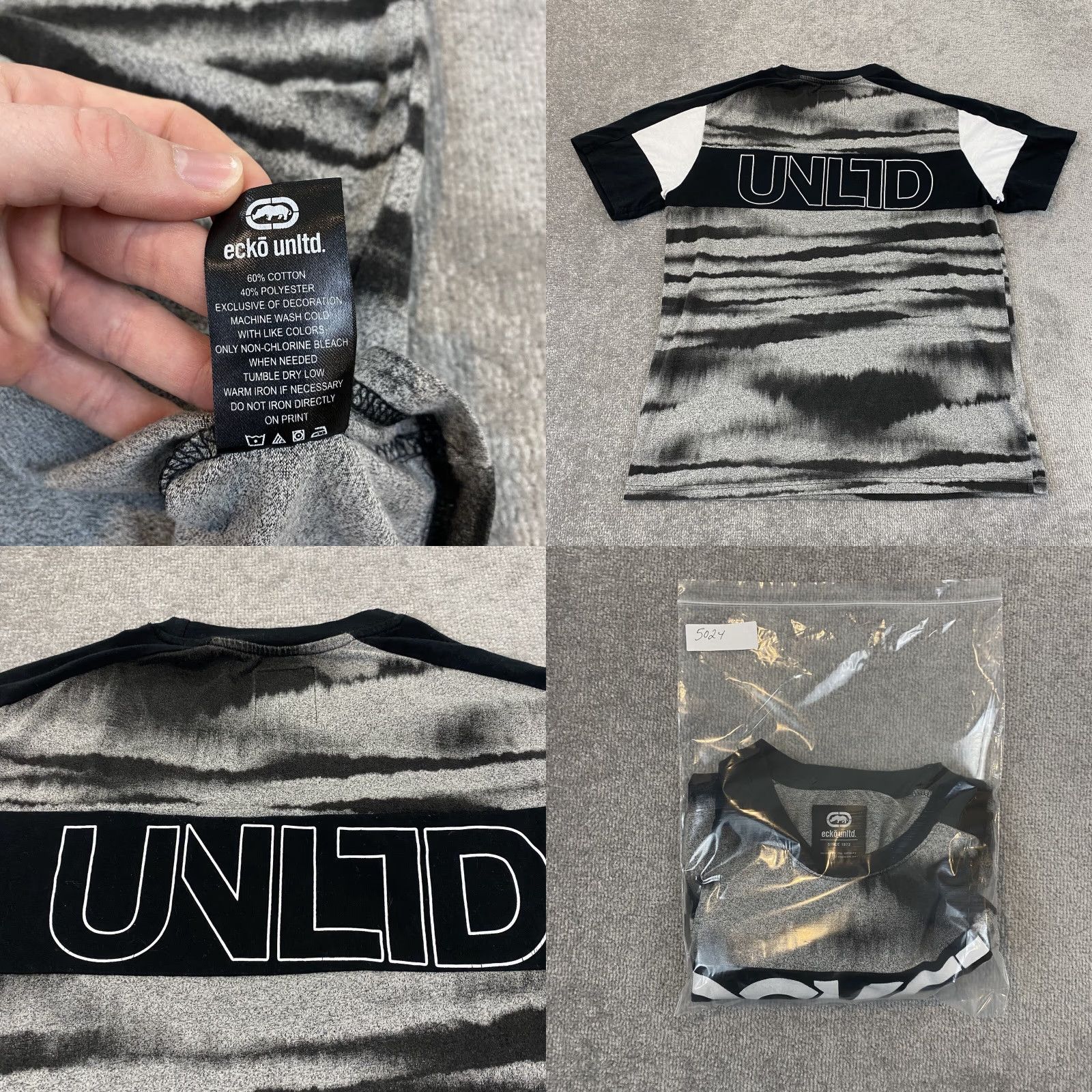 Ecko Unltd. VINTAGE ECKO UNLTD Shirt Mens L Gray Black Logo Graphic T Spellout Skater Grunge Y2K Size US L / EU 52-54 / 3 - 8 Thumbnail