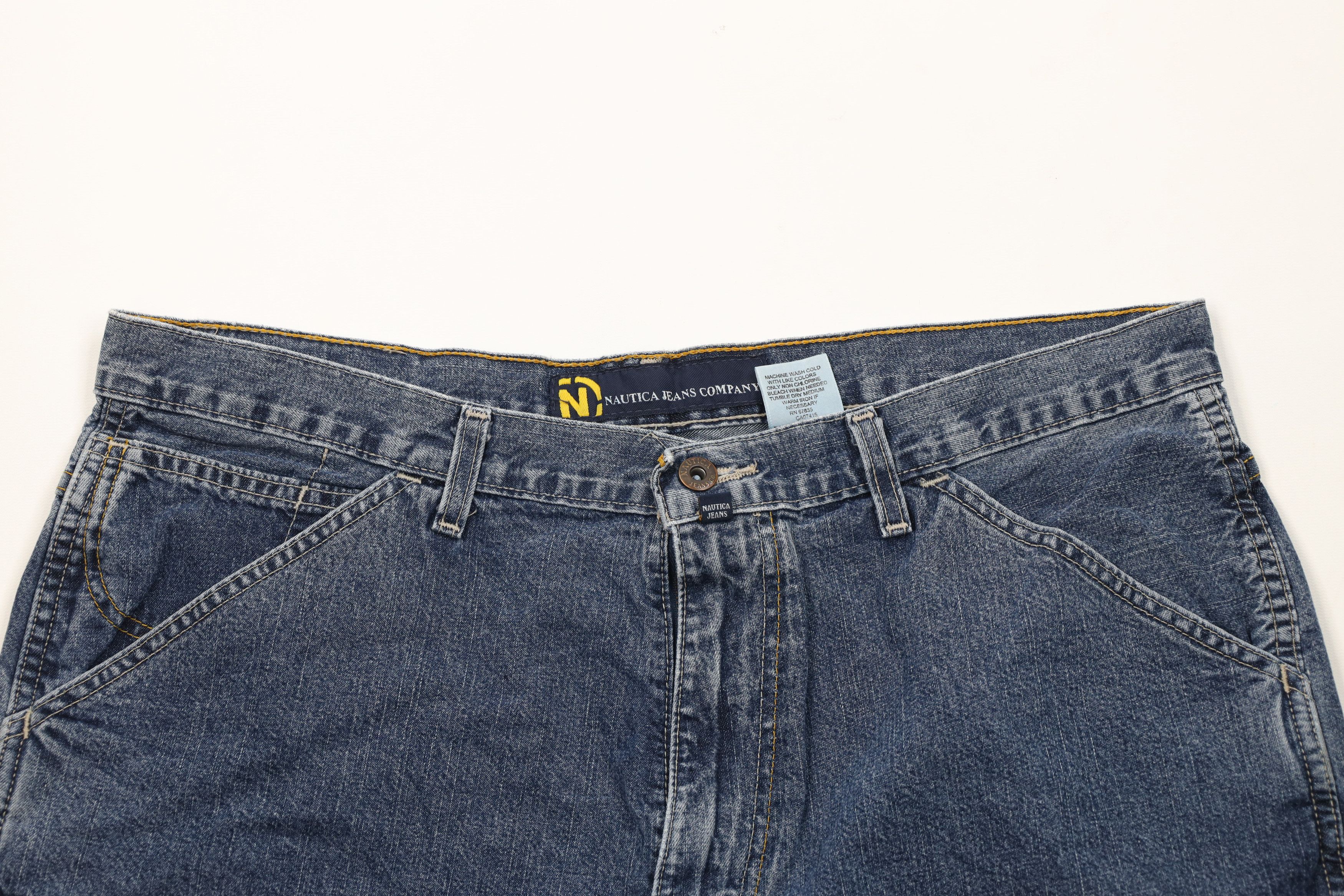 Nautica Vintage 90s Nautica Baggy Fit Dungaree Denim Jean Shorts Size US 36 / EU 52 - 2 Thumbnail