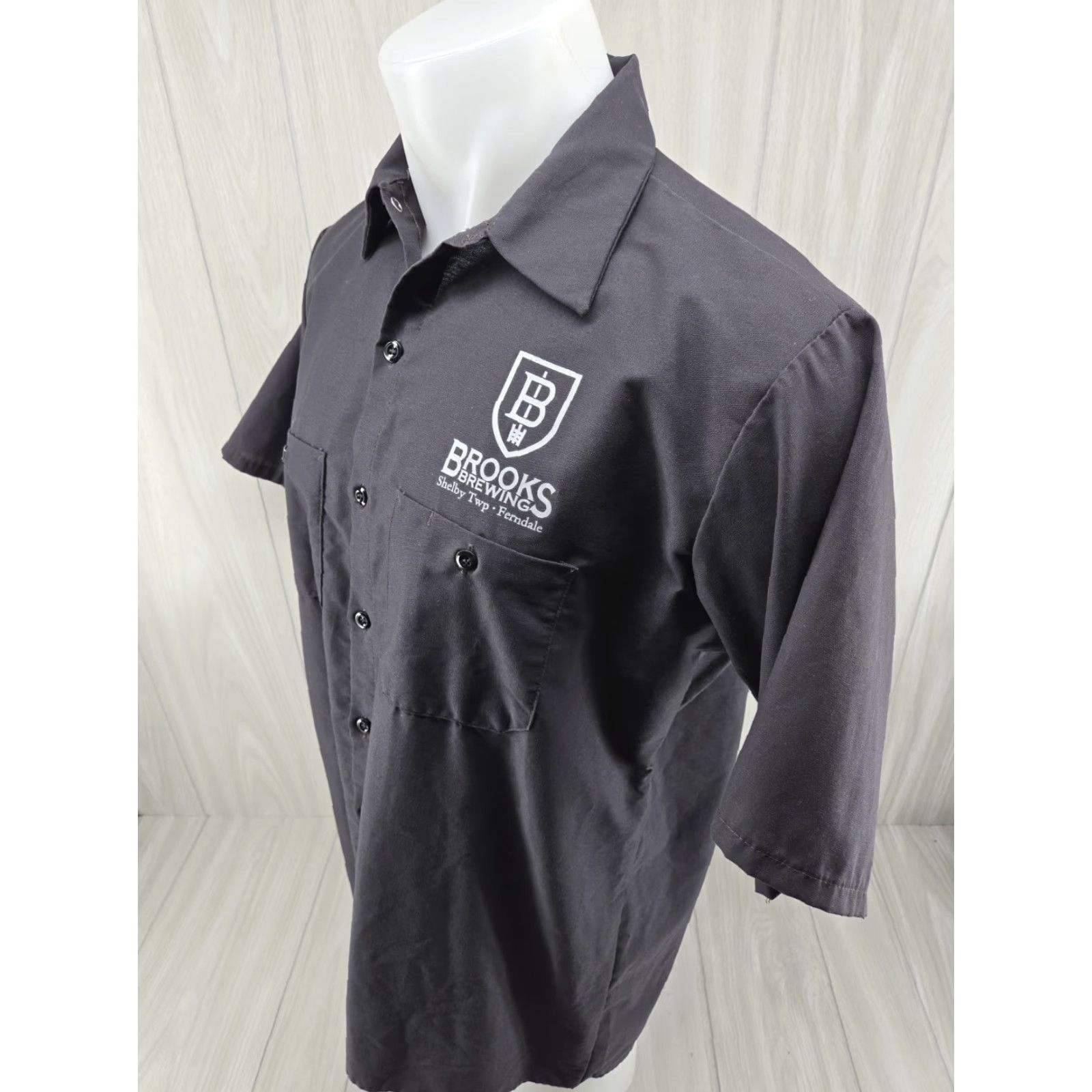 Red Kap Red Kap Gray Short Sleeve Work Shirt Mens L Brooks Brewing Beer Shirt Size US L / EU 52-54 / 3 - 5 Thumbnail