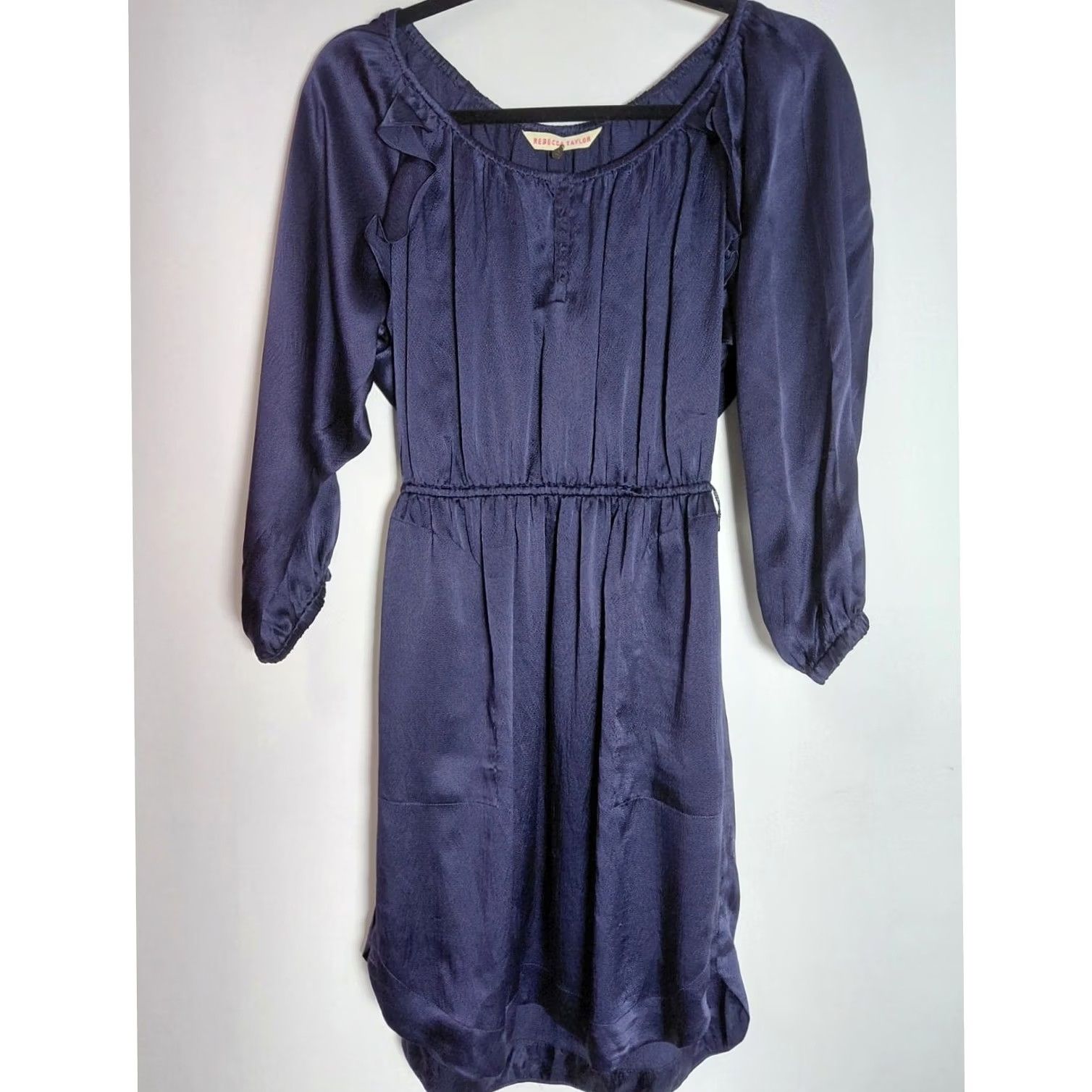 Rebecca Taylor Rebecca Taylor Dress Womens 2XS Purple Silk Long Sleeve Short Women Size Size XXS / US 00 / IT 34 - 2 Thumbnail