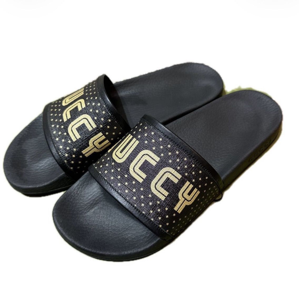 Gucci GUCCI slide sandal GUCCY SEGA logo font black 10 used Size US 10 / EU 43 - 2 Thumbnail