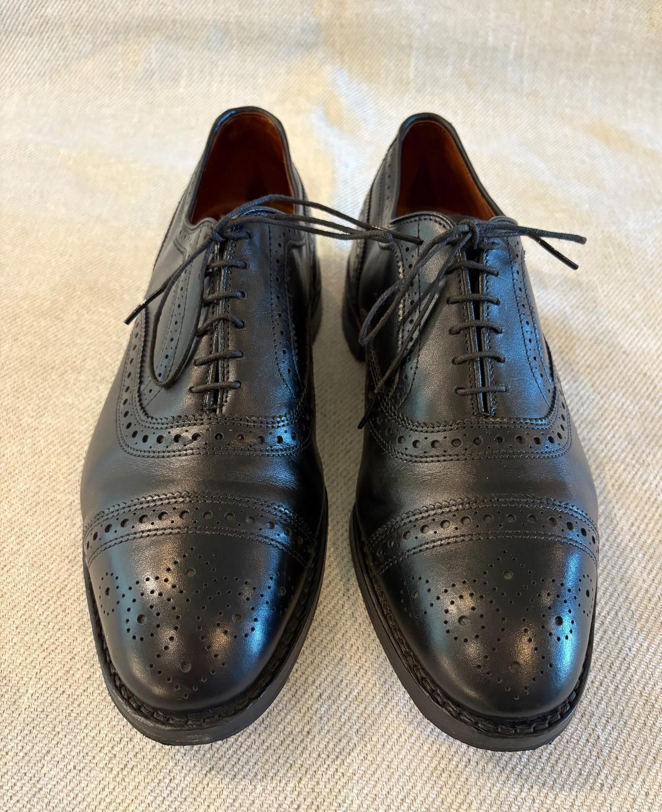 Brooks Brothers BROOKS BROTHERS BLACK LEATHER CAP TOE WING TIP BROGUES 7.5 Size US 7.5 / EU 40-41 - 2 Thumbnail
