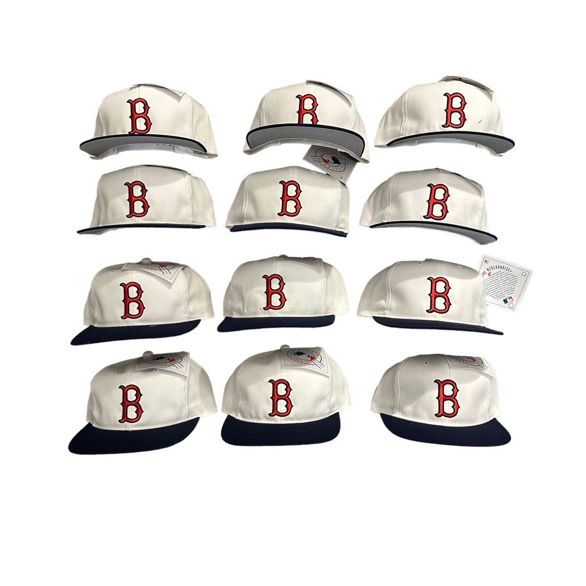 image of Made In USA x Mlb Vintage 1990S Boston Red Socks Mlb Lot Of 12 Snapbacks Hats in White/Navy, Men's
