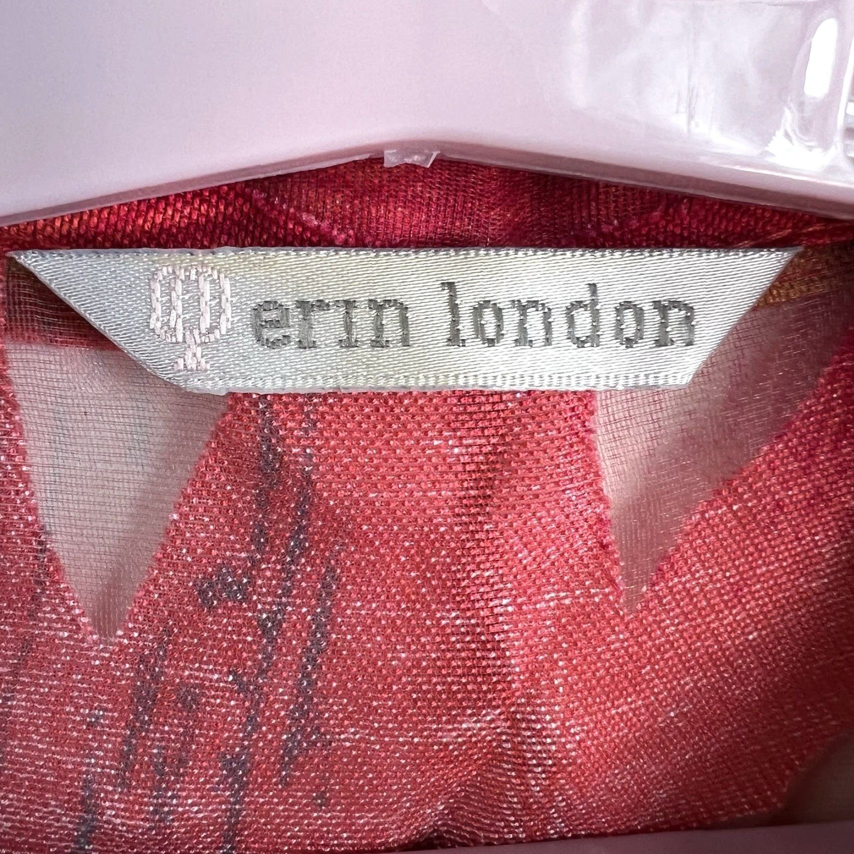 Vintage Erin London Blouse Button-Up Floral Linen Blend Shear Red Size 8 Size M / US 6-8 / IT 42-44 - 5 Thumbnail
