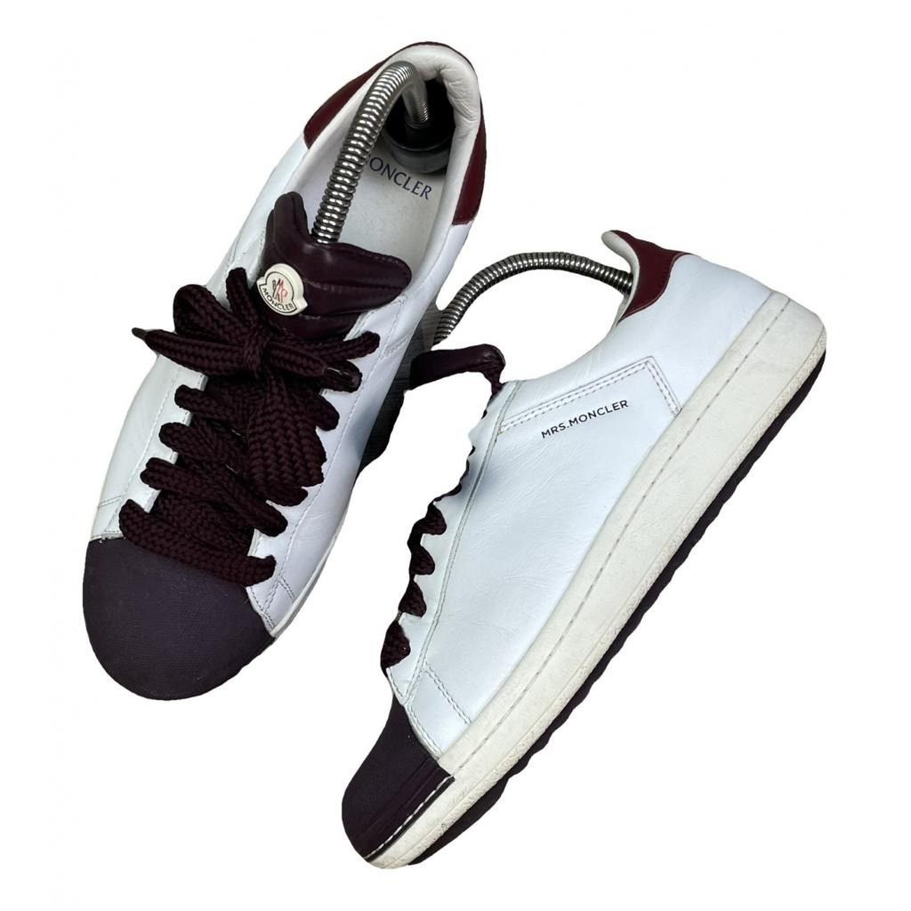 image of Moncler Leather Shoes Trainers in White, Women's (Size 6)