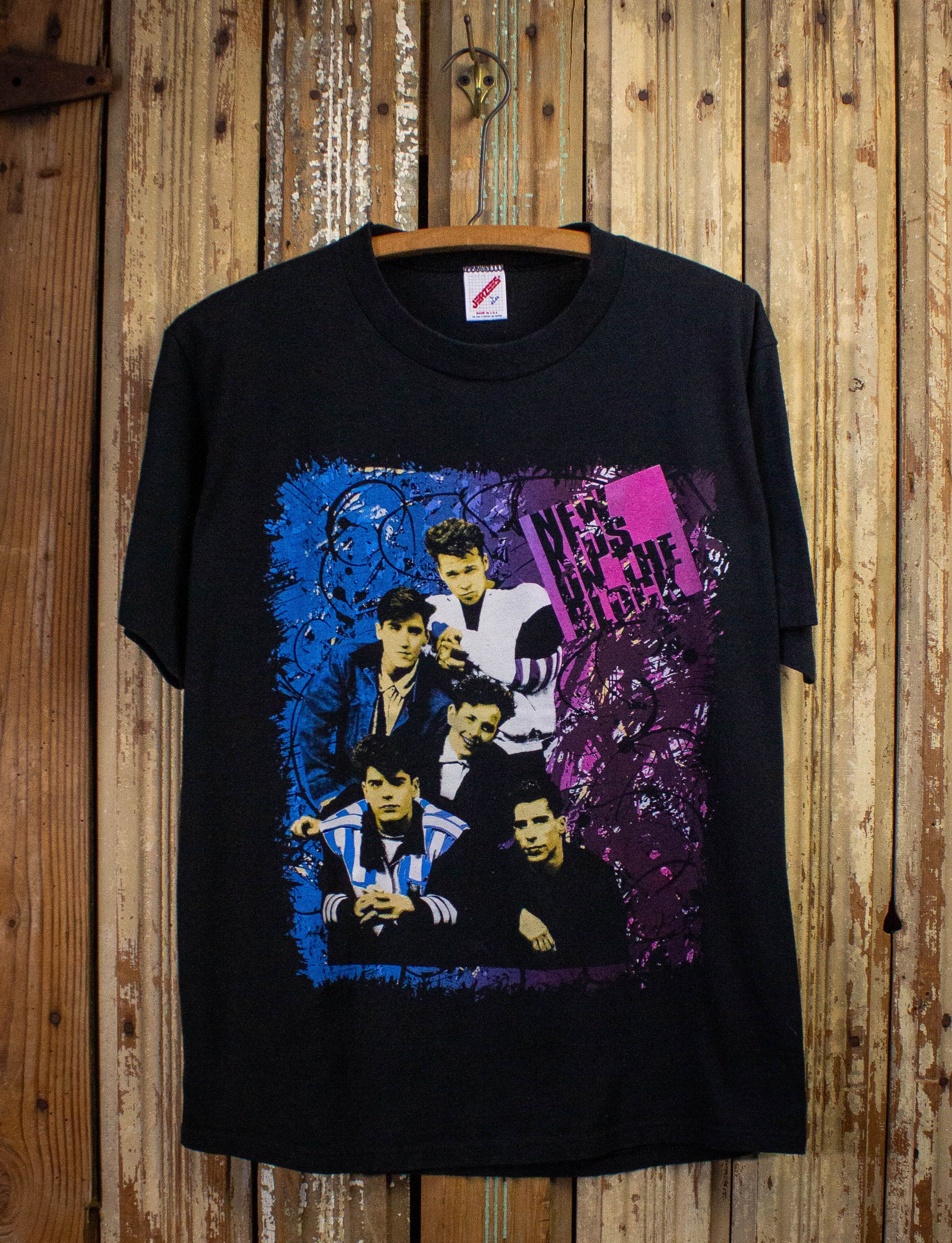 image of Band Tees x Vintage New Kids On The Block Concert T Shirt 1990 in Black (Size Medium)