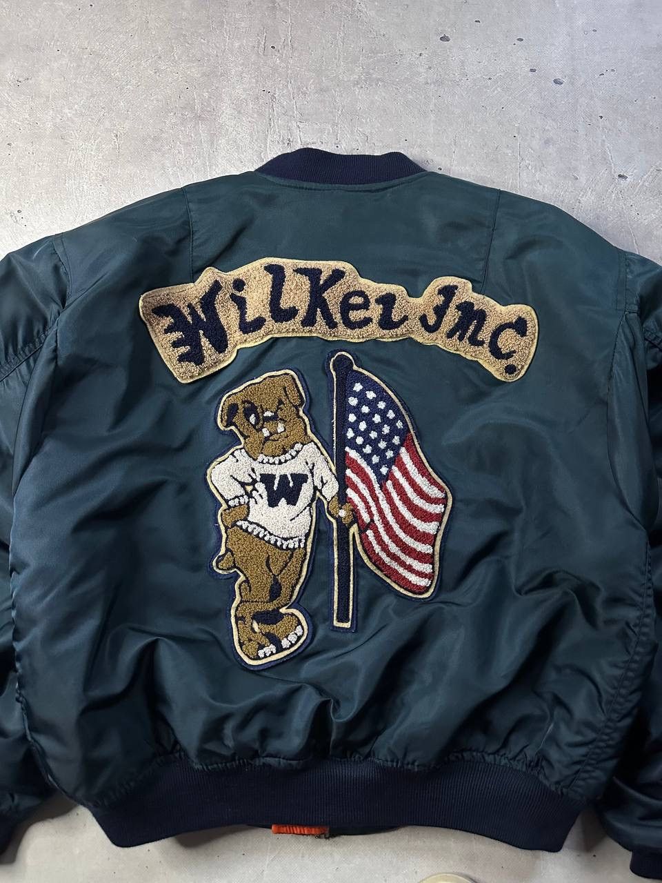 Other Vintage Wilker Industries MA-1 Bomber Jacket USA Patch Y2K Size US XL / EU 56 / 4 - 4 Thumbnail