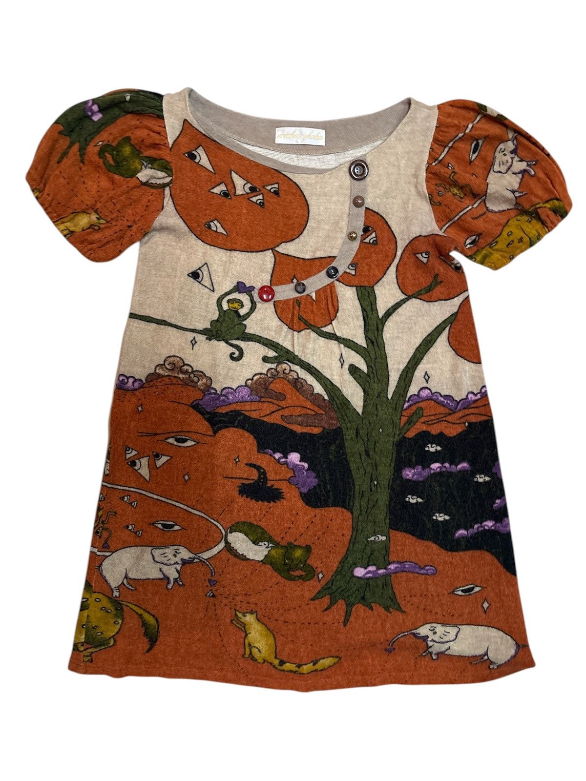 Japanese Brand Tsumori Chisato Issey Miyake inspired printed dress Size M / US 6-8 / IT 42-44 - 1 Thumbnail