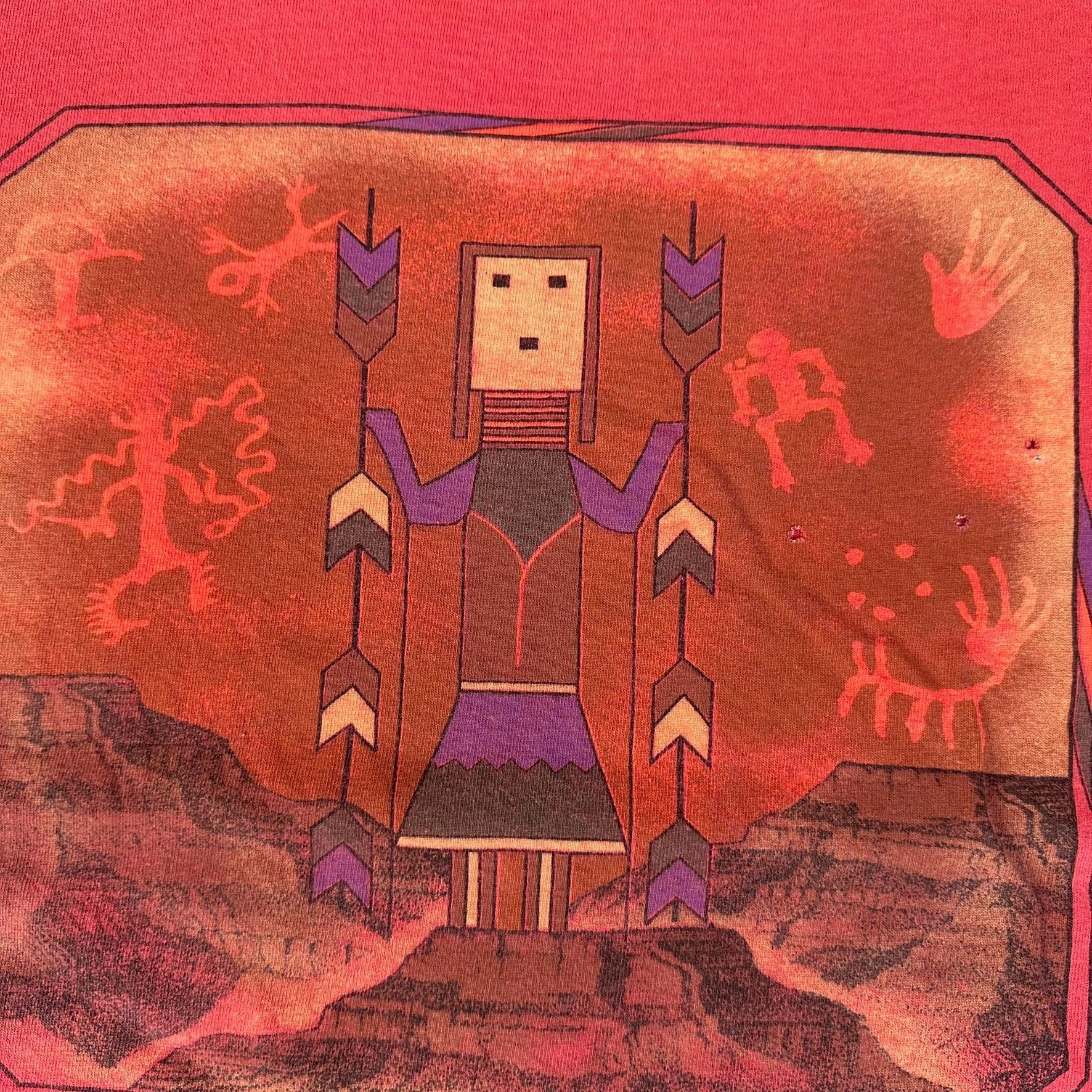 Vintage Vintage 90s Grand Canyon Tribal T-Shirt Single Stitch Red XL Size US XL / EU 56 / 4 - 3 Thumbnail