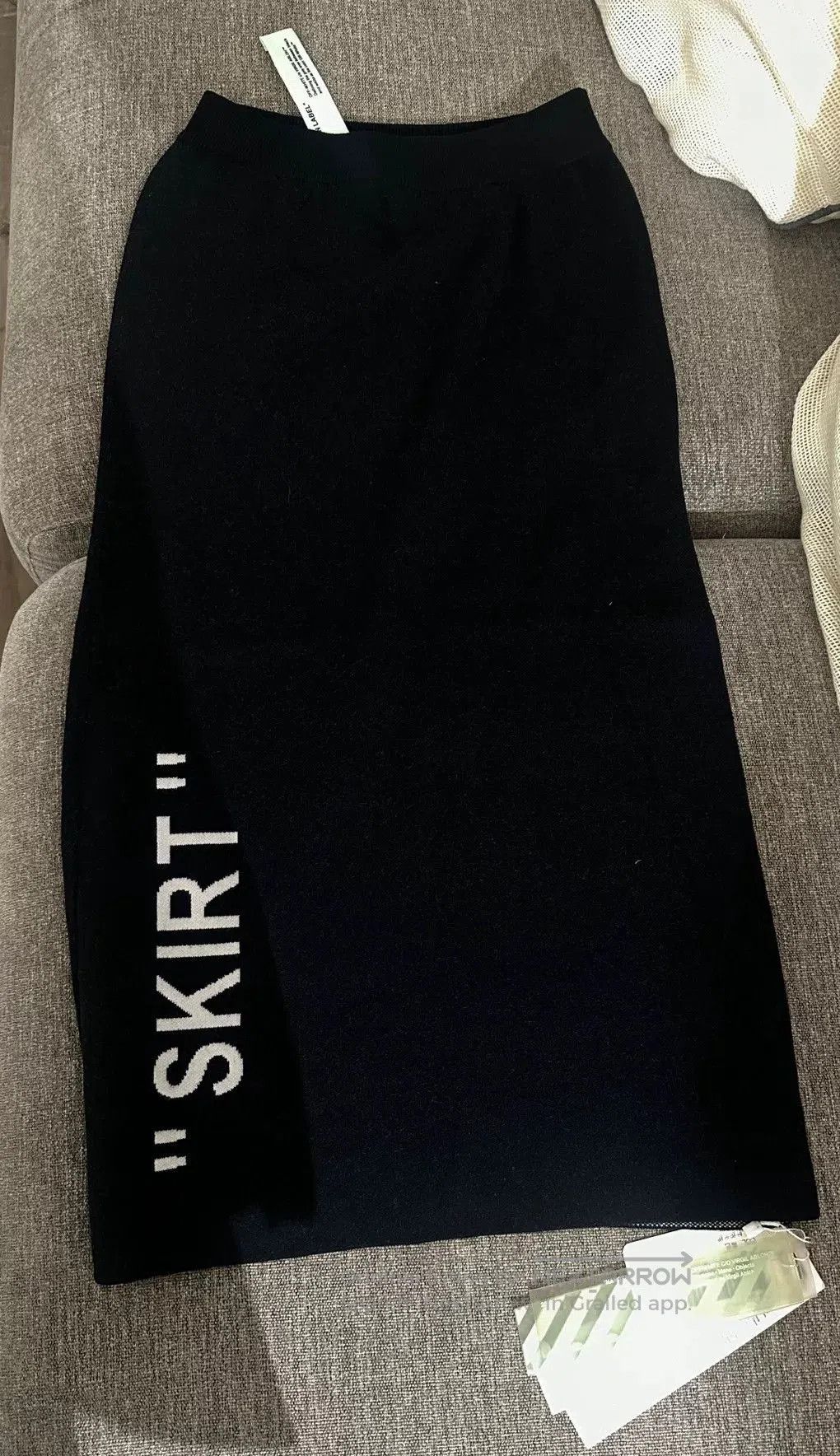 Off-White Off-White Knitted Midi Skirt for Women. Size 39" - 2 Thumbnail