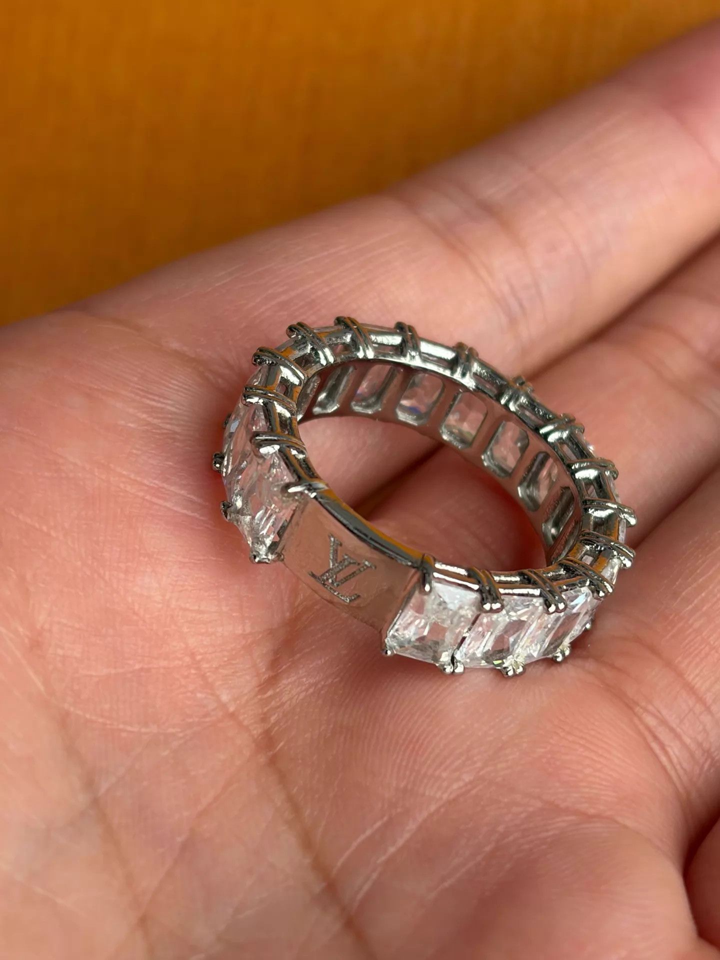 Louis Vuitton LOUIS VUITTON Zircon Silver M Unisex Ring Size ONE SIZE - 3 Thumbnail