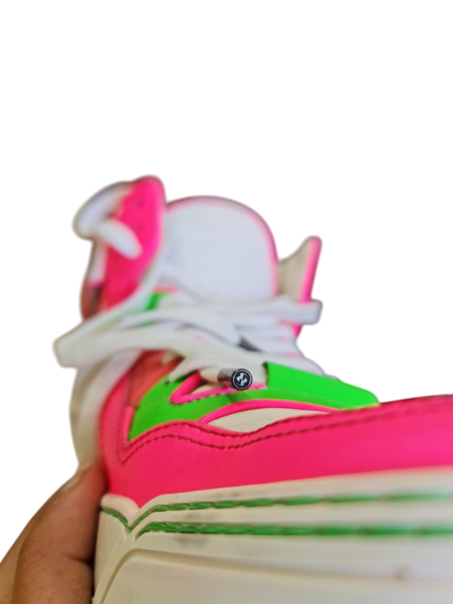 Gucci Gucci High-Top Leather Neon Sneakers Size 9G (US 10) Size US 10 / EU 43 - 16 Thumbnail