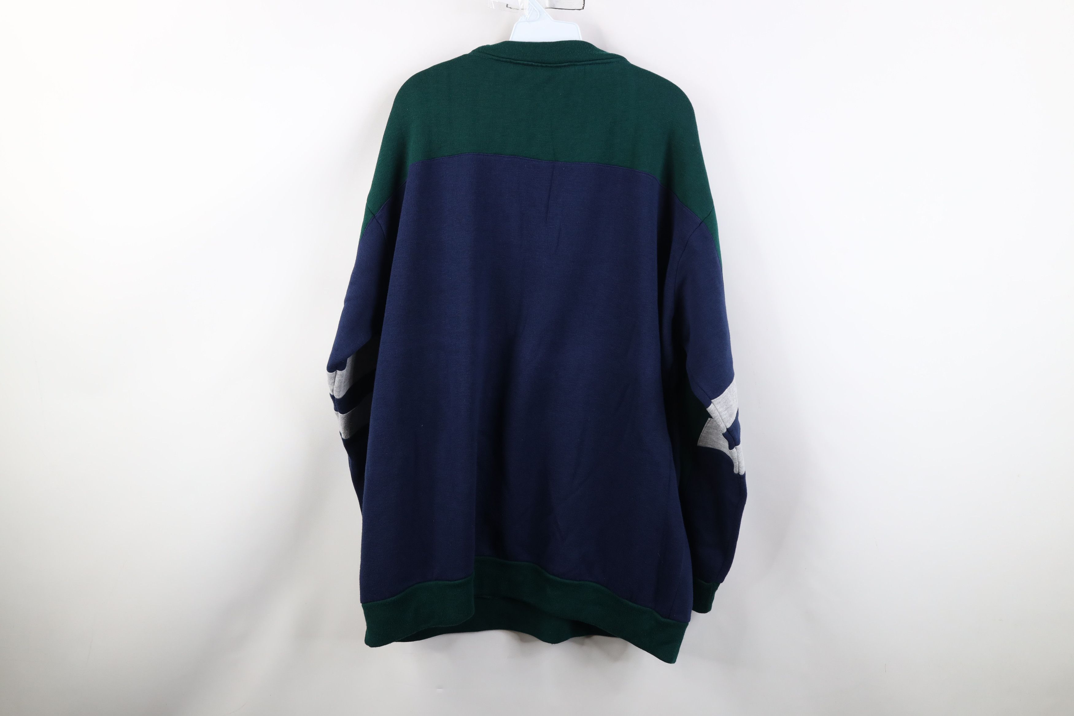 Vintage Vintage 90s Streetwear Block Striped Crewneck Sweatshirt Size US XL / EU 56 / 4 - 10 Thumbnail