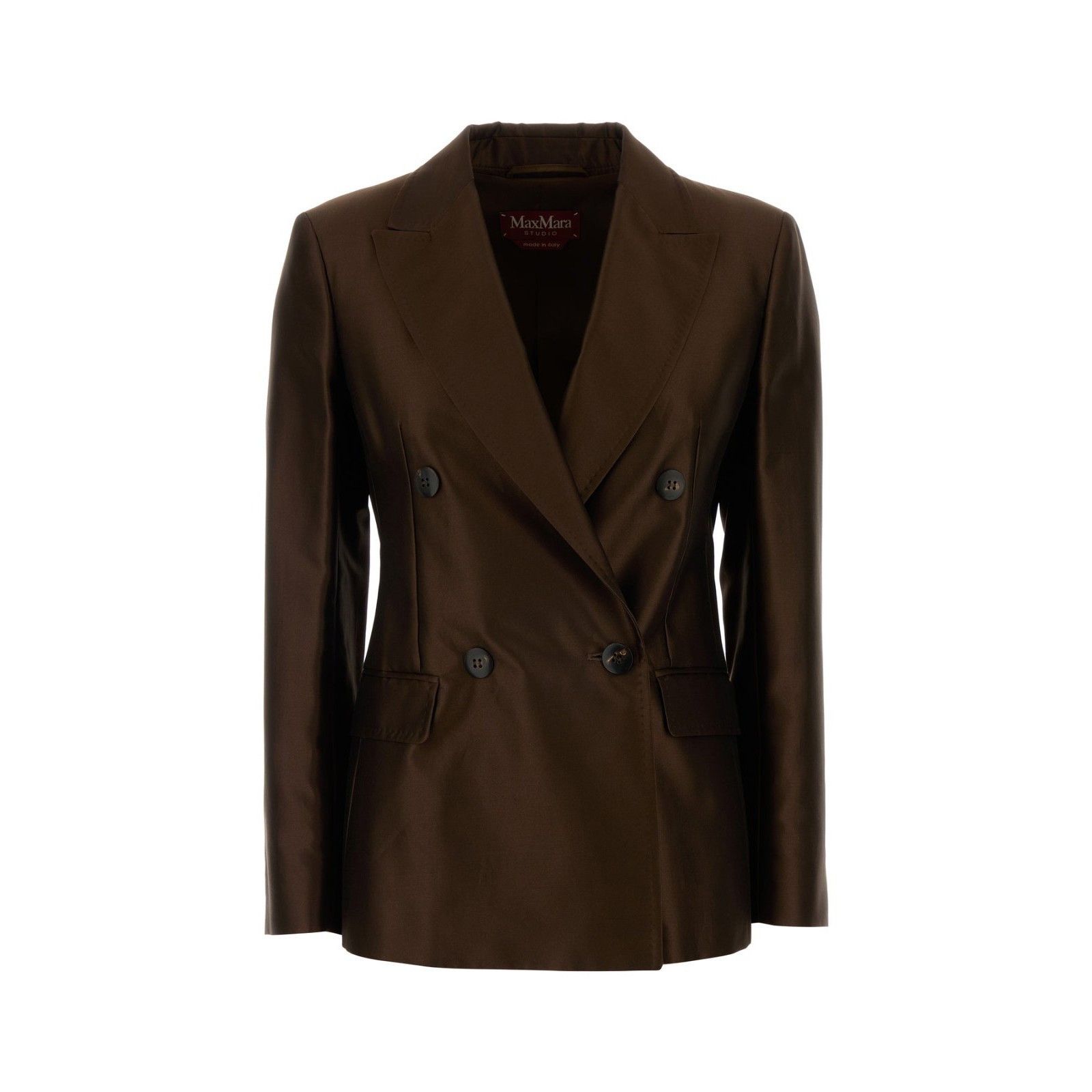 Max Mara MAX MARA Peccati Chocolate Taffeta Blazer New & Authentic (W Size S / US 4 / IT 40 - 1 Thumbnail