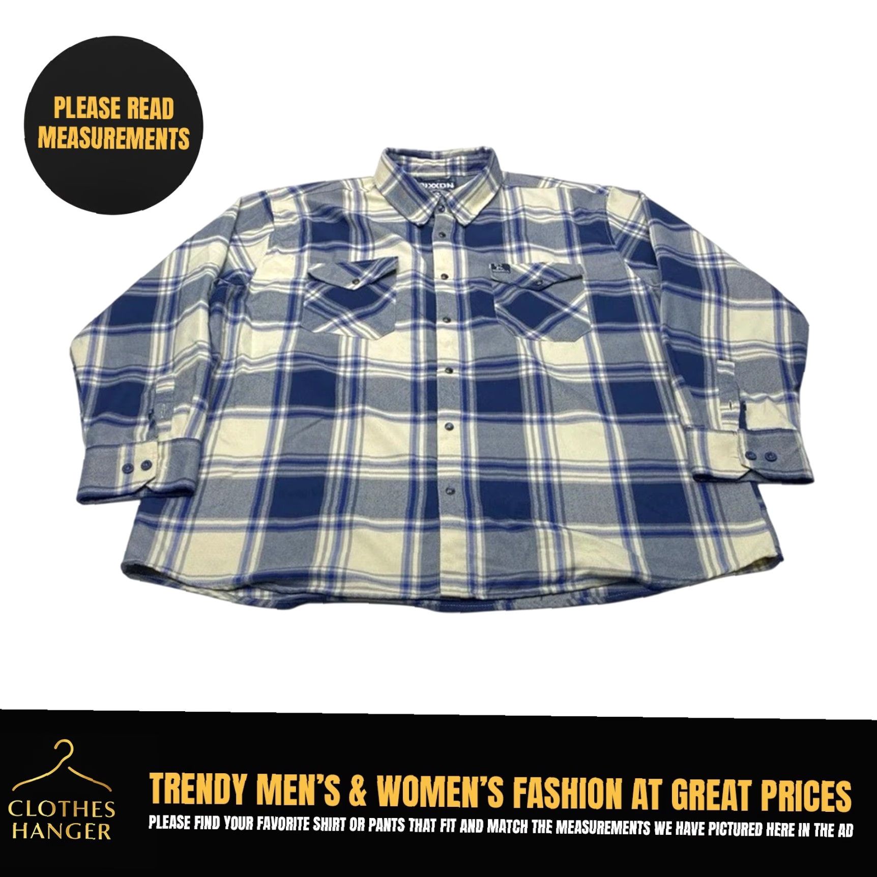 Vintage Dixxon Flannel Mens 4XL Blue Plaid Pearl Snap Casual Shirt Mens 4XL Big & Tall Size US XXL / EU 58 / 5 - 2 Thumbnail