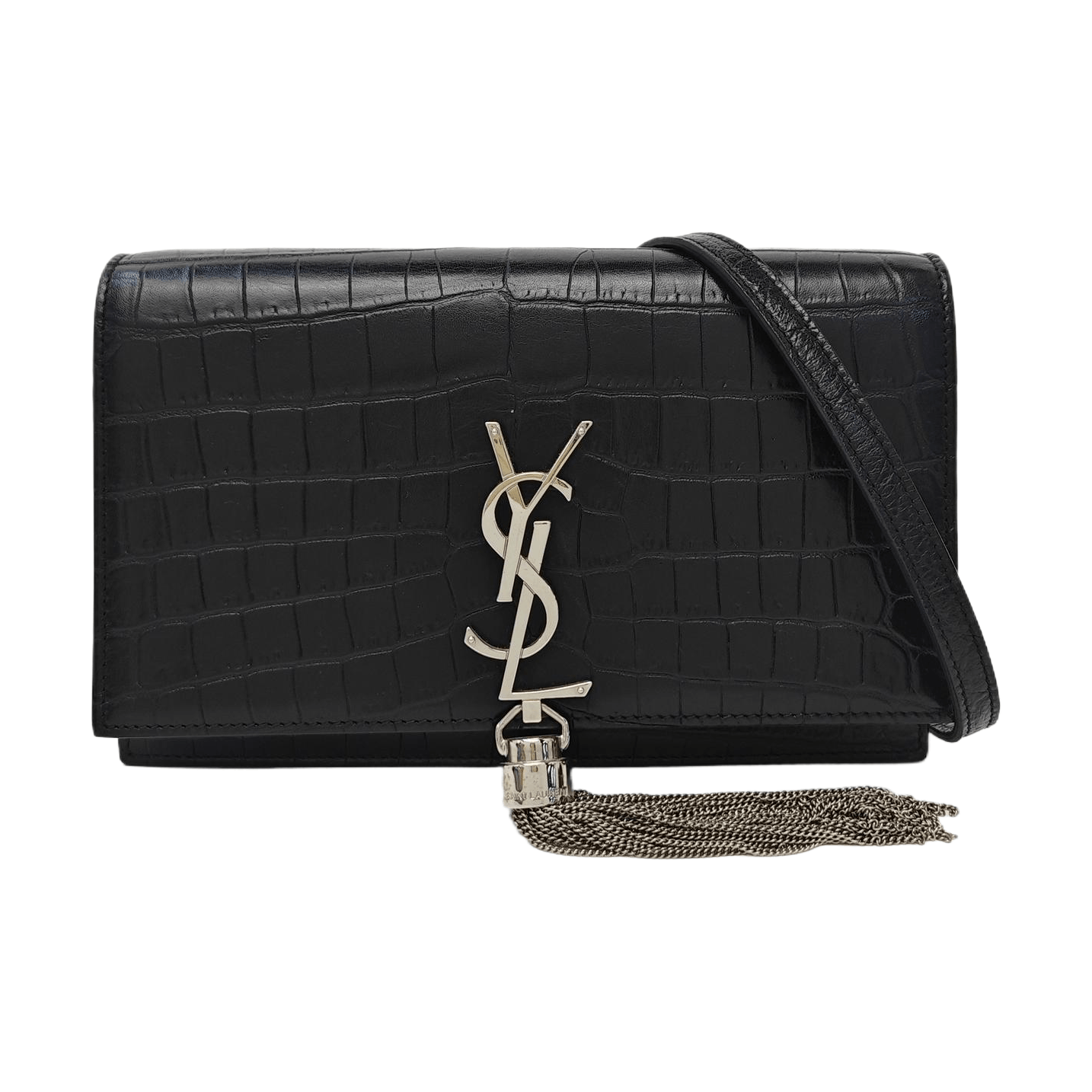 Saint Laurent Paris Saint Laurent Kate Crocodile Embossed WOC Bag Size ONE SIZE - 1 Thumbnail