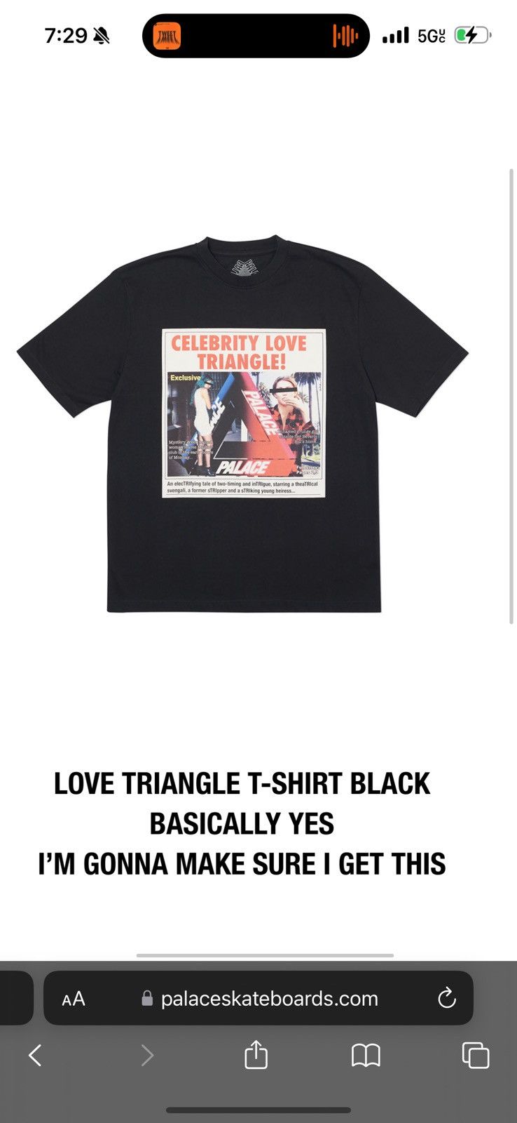Palace Palace Celebrity Love Triangle Tee Size US M / EU 48-50 / 2 - 4 Thumbnail