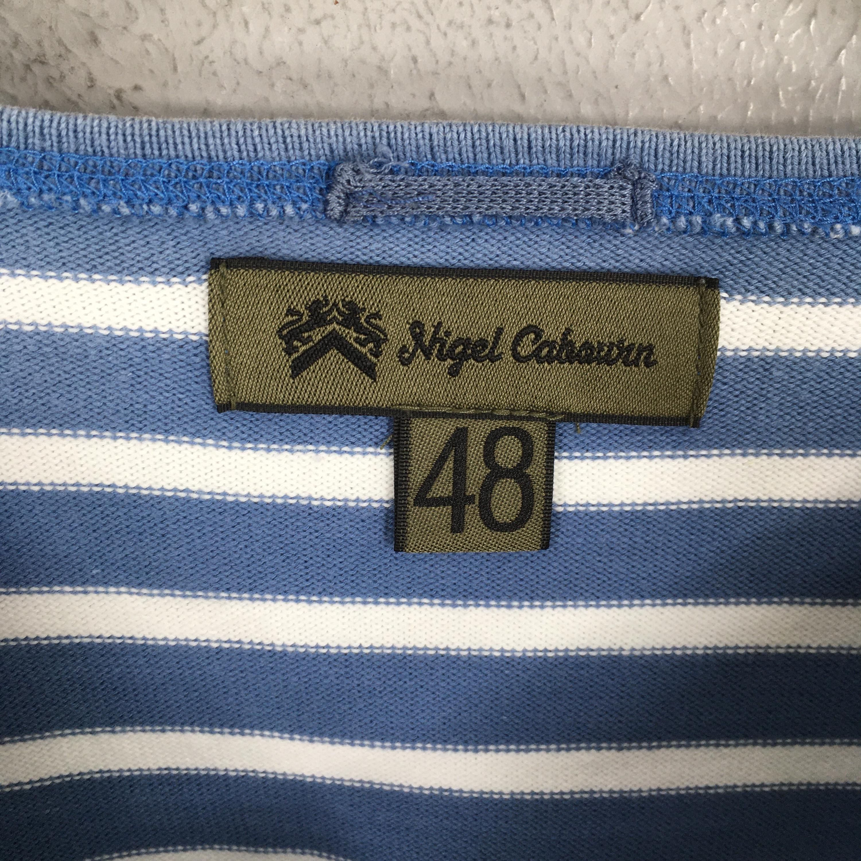 Nigel Cabourn Vintage 90s Nigel Cabourn Striped Blue Shirt Medium Size US M / EU 48-50 / 2 - 5 Thumbnail