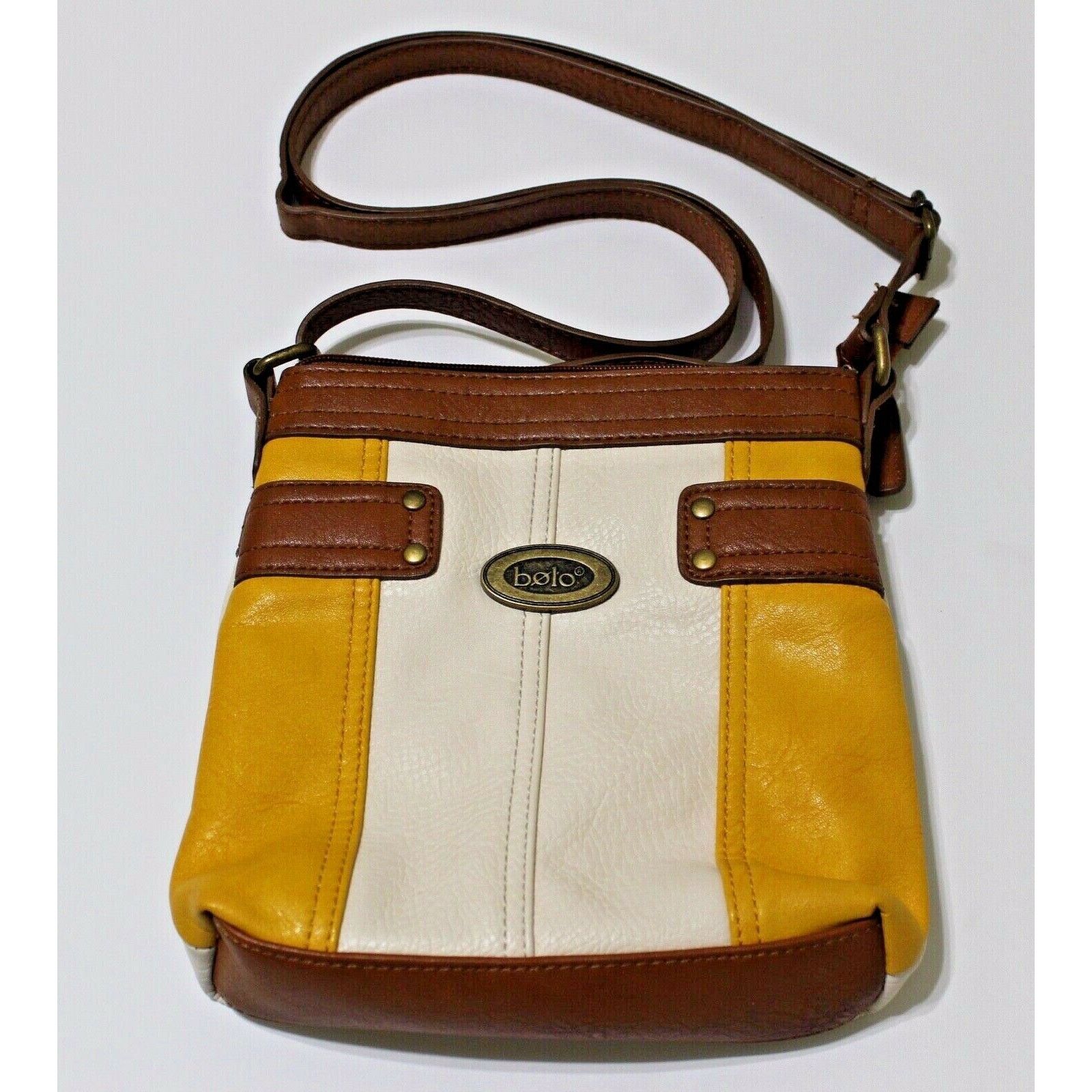 Other Bolo Bags Women Purse Crossbody Handbag Mustard Yellow Cream Size ONE SIZE - 1 Thumbnail