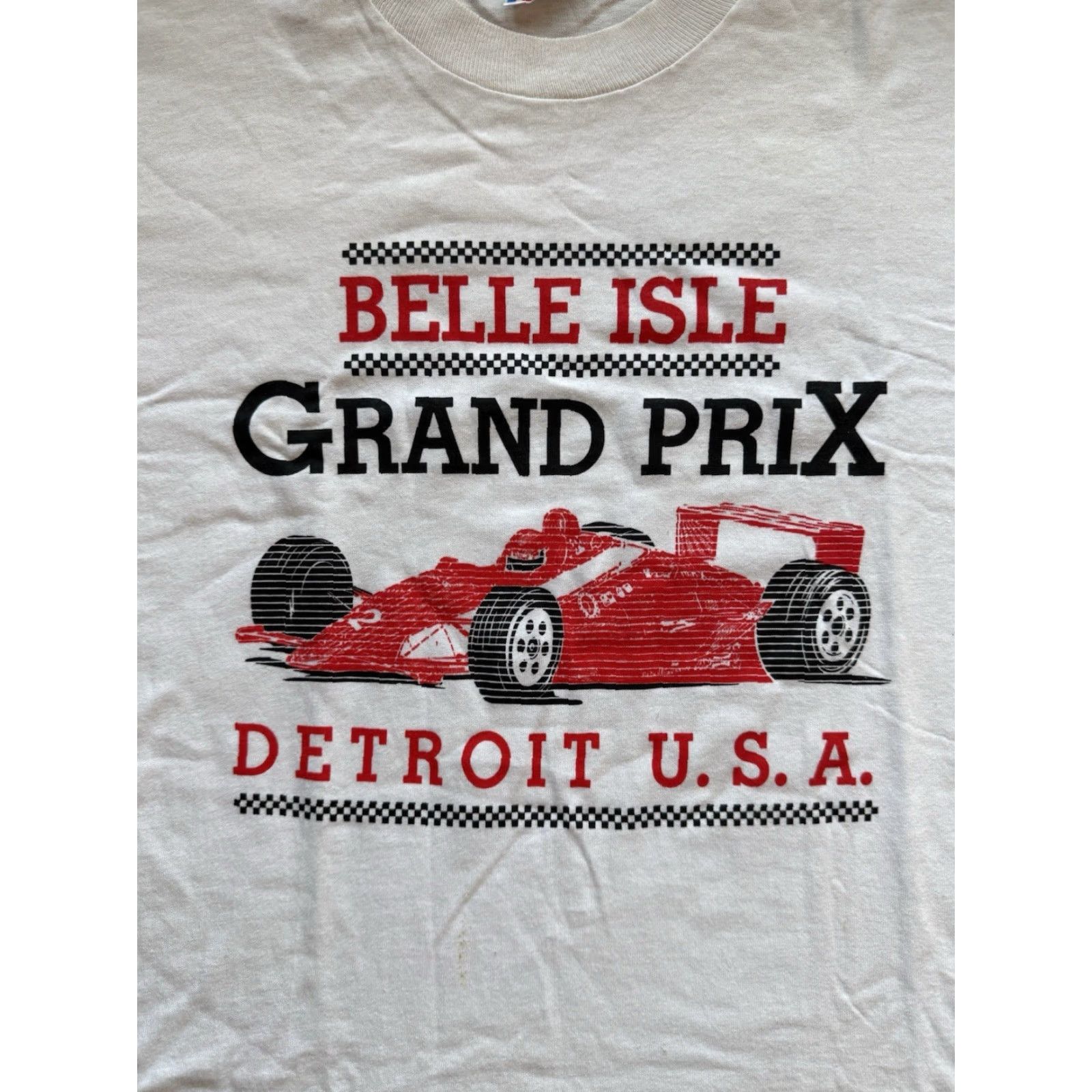 Fruit Of The Loom VINTAGE Belle Isle Detroit Grand Prix XI T Shirt L White Cotton 80s 90s Cars Sports Men Fruit of the Loom Logo Crew Neck Short Sleeve Vintage: Yes Size US L / EU 52-54 / 3 - 2 Thumbnail