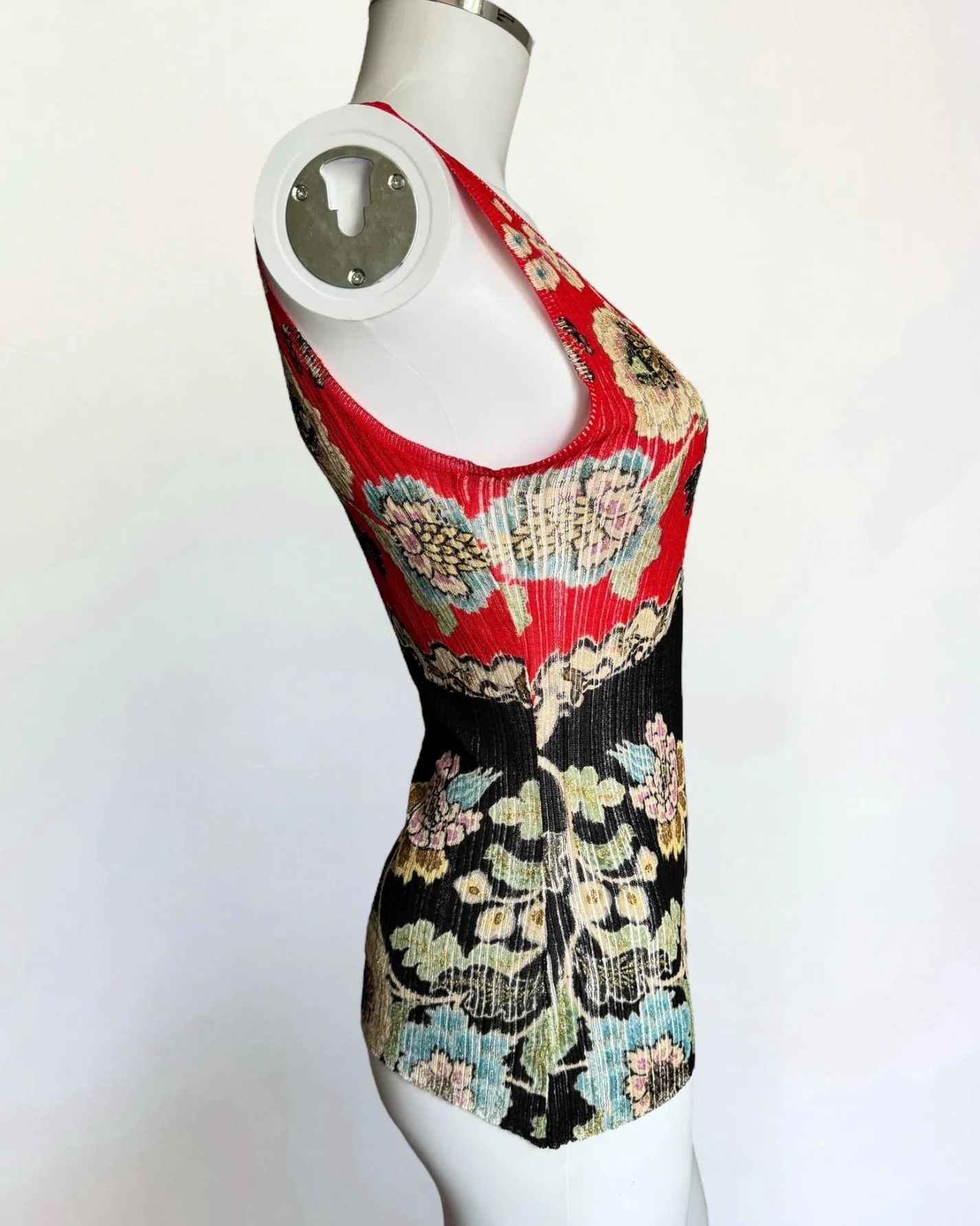 Roberto Cavalli Roberto Cavalli Chinoiserie Silk Tank, SS 2003 Size L / US 10 / IT 46 - 5 Thumbnail