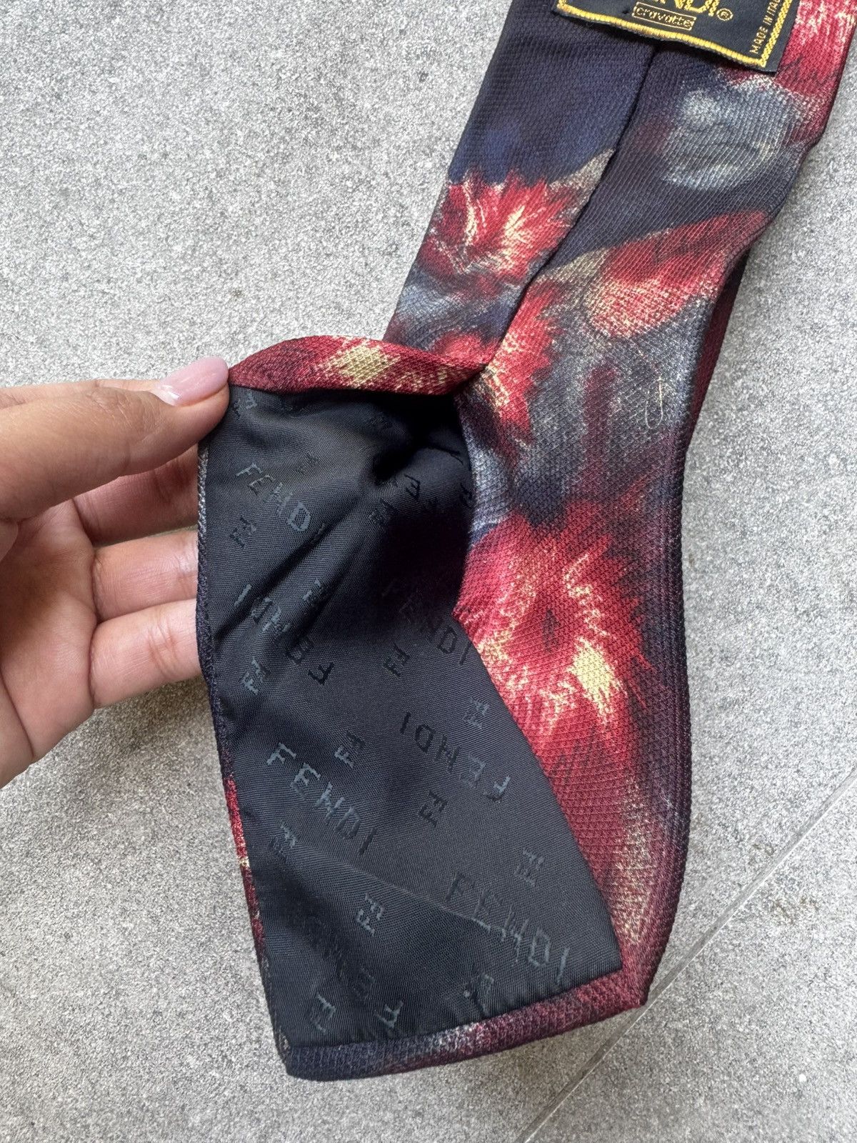 Fendi Fendi Cravatte Hand Made 100% Silk Neck Tie Made In Italy Size ONE SIZE - 4 Thumbnail