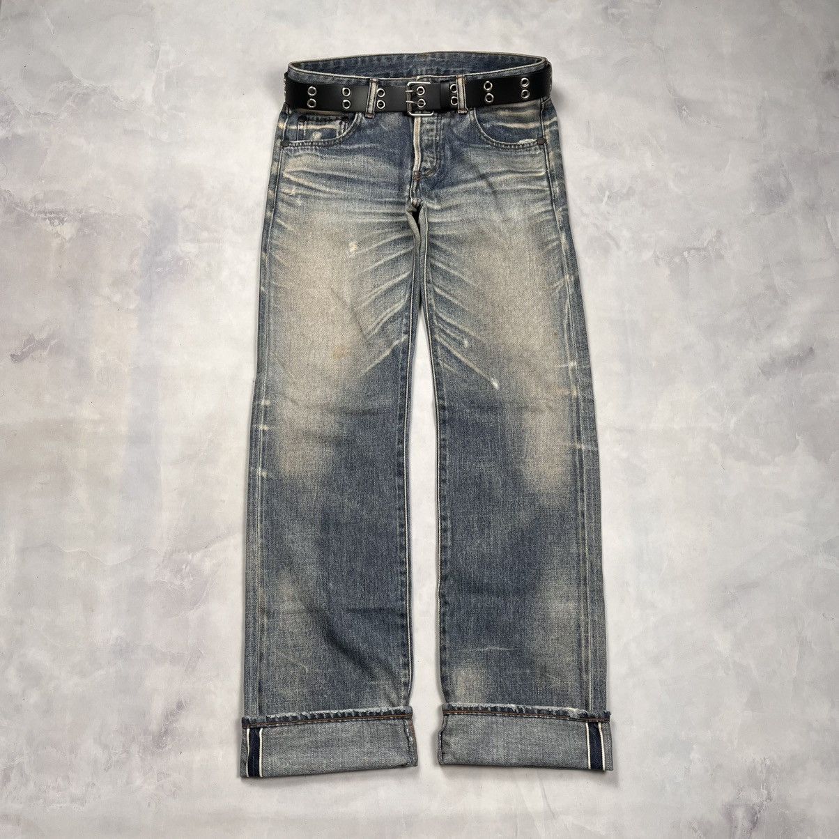 Japanese Brand Vtg Selvedge Denim Pants Buckel Back Stunning Lure Size US 29 - 2 Thumbnail