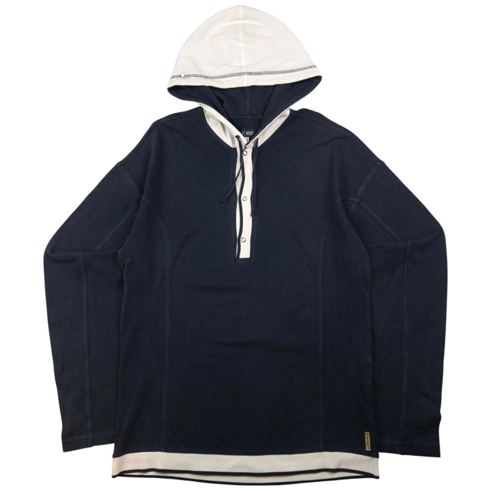 Designer Vintage Armani Jeans Lightweight Hoodie Size M Size US M / EU 48-50 / 2 - 2 Thumbnail
