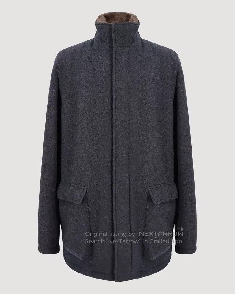 Loro Piana Loro Piana Cashmere Coat with Beaver Fur Lining and Cashme Size US XXL / EU 58 / 5 - 1 Thumbnail