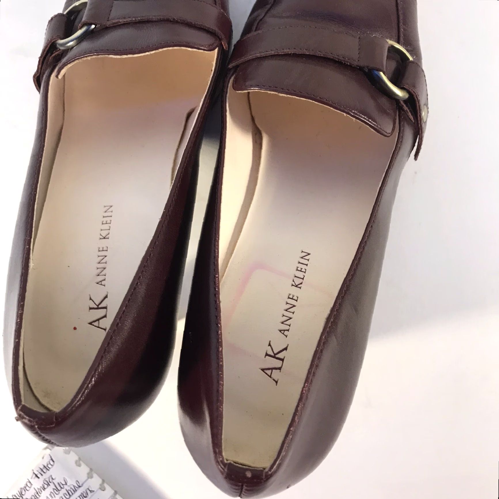 Anne Klein Anne Klein Flexology Burgundy Leather Heels - 3in Block Pump, Womens Size 7M, Square Toe, Comfort, Modern Size US 7 / IT 37 - 5 Thumbnail