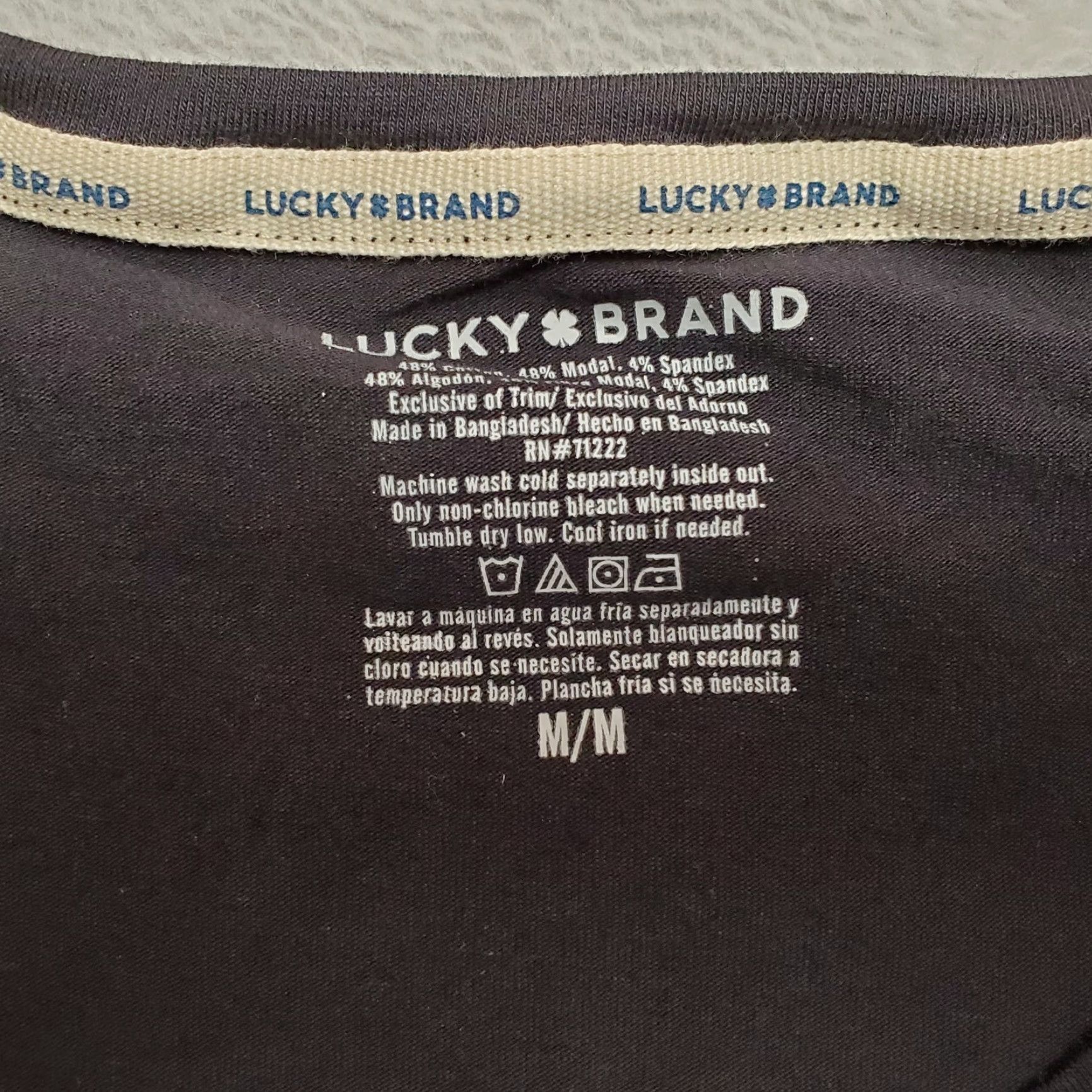 Lucky Brand Lucky Brand Shirt Womens Medium Black Performance Blend Stretch Long Sleeve TEE Size M / US 6-8 / IT 42-44 - 7 Thumbnail
