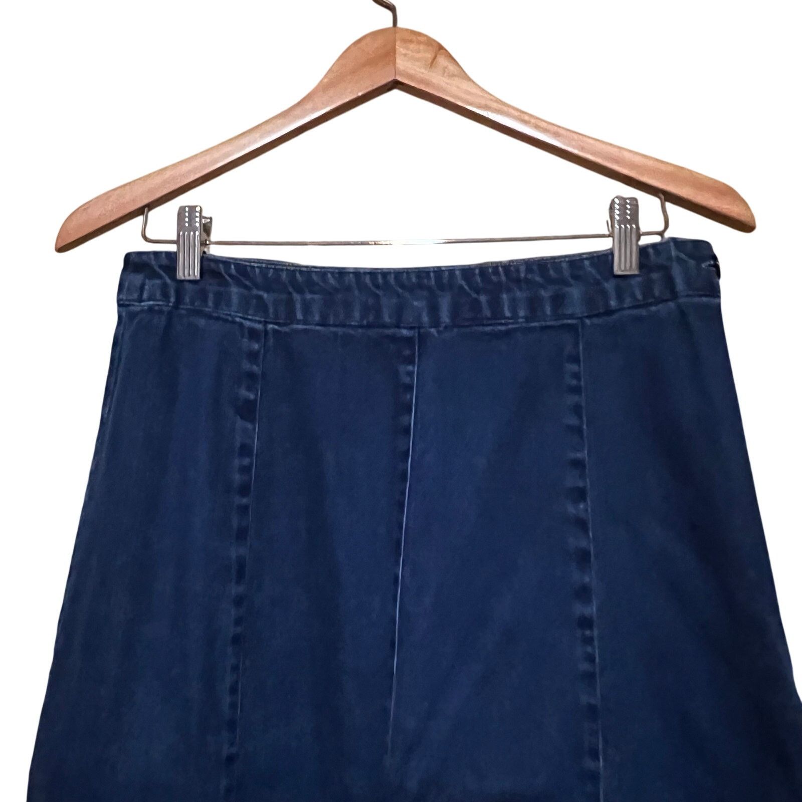 Other Vintage Choices Denim Tulip Skirt Lace Insets Petite MED Size 28" / US 6 / IT 42 - 4 Thumbnail