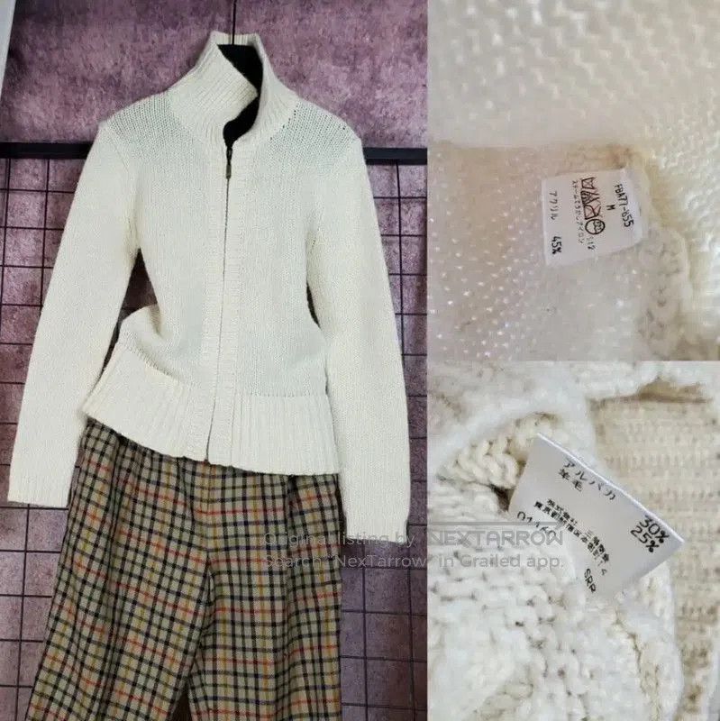 Burberry Burberry Cream Wool Blend Zip Knit Sweater. Size M / US 6-8 / IT 42-44 - 2 Thumbnail