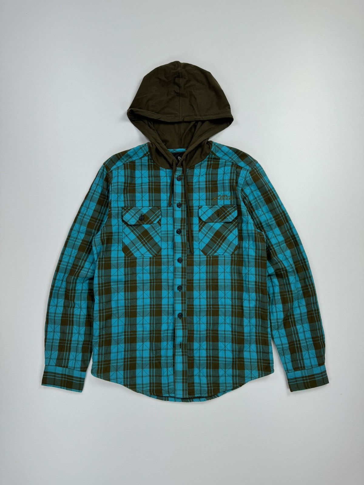 Other Astars plaid quilt shirt with hoodie motorcross Mens size M Size US M / EU 48-50 / 2 - 1 Thumbnail