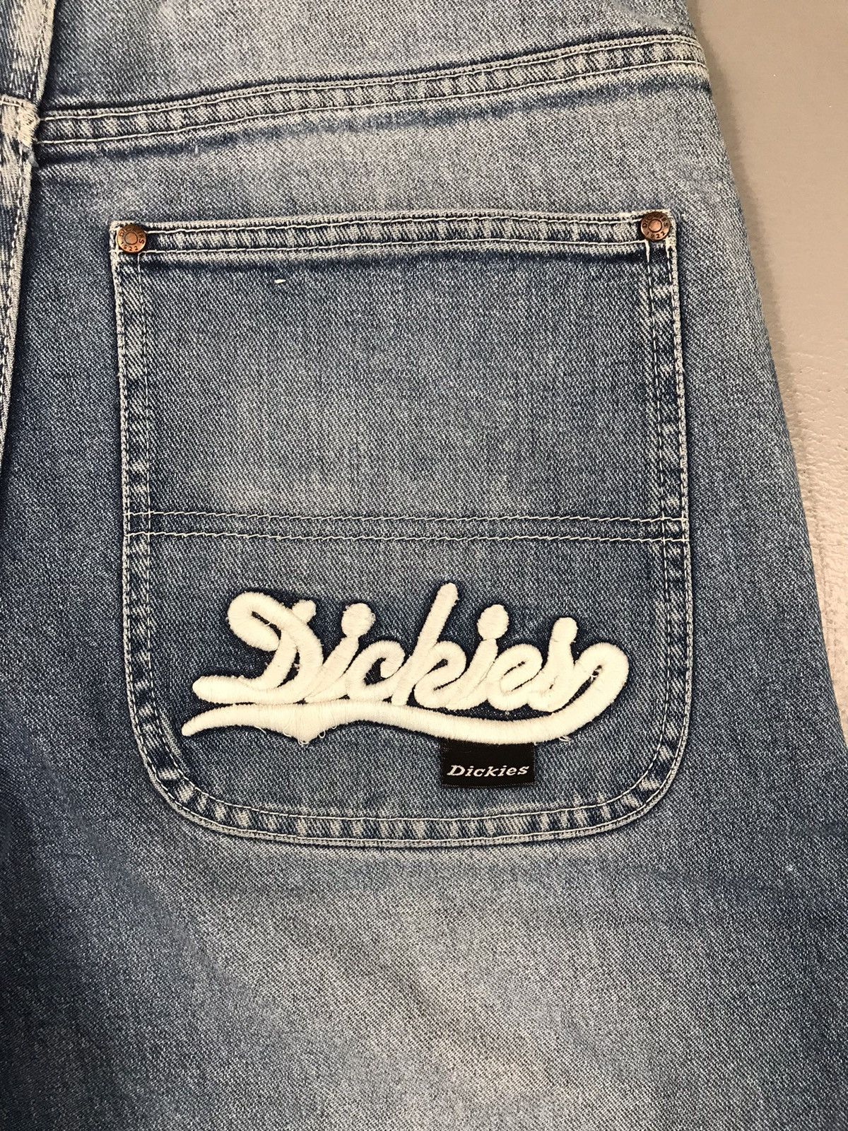 Dickies × Vintage Vintage dickies spell out embroidered denim Size US 33 - 13 Thumbnail